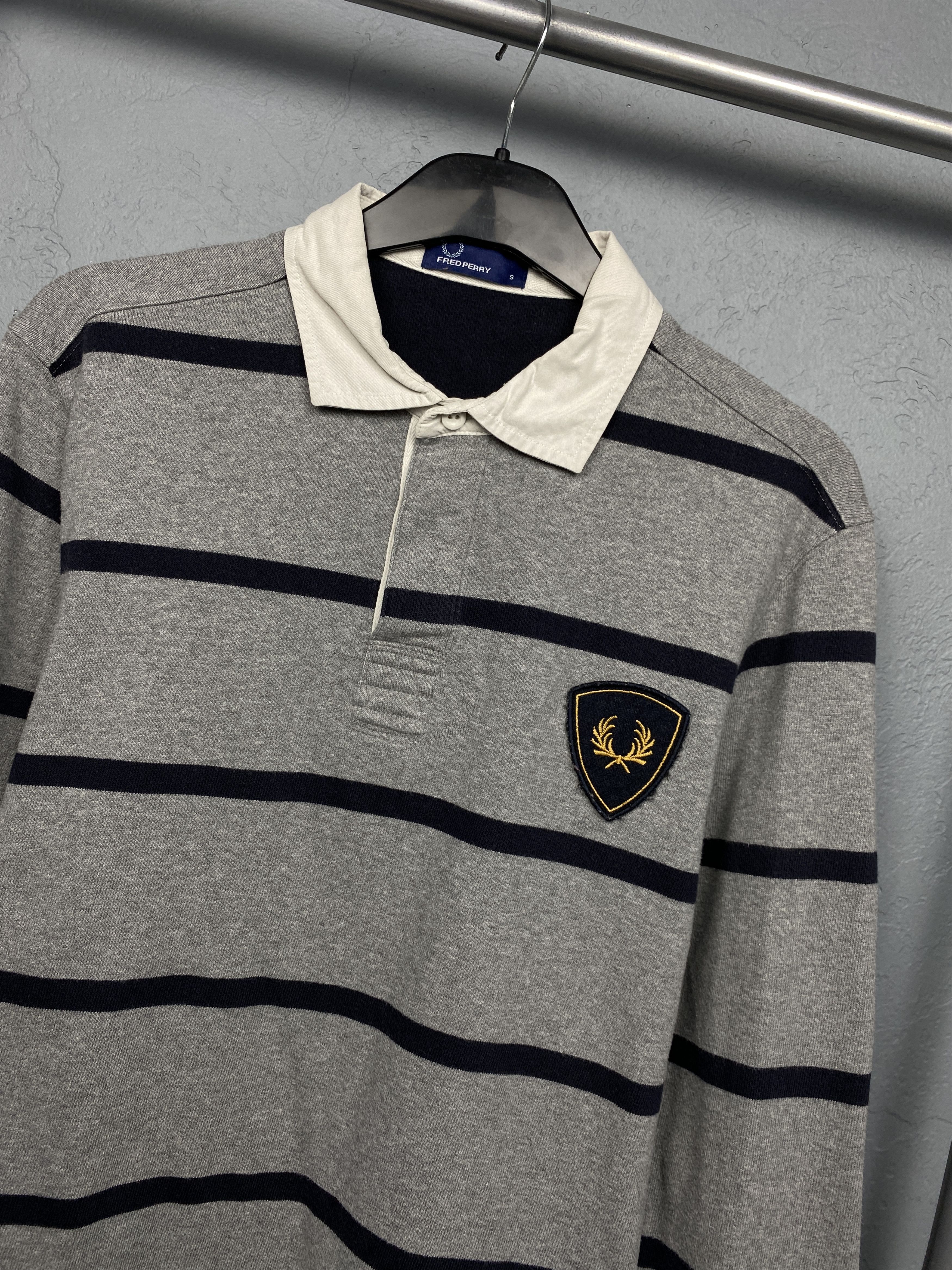 Fred Perry × Vintage Fred Perry Vintage Mens Rugby Long Sleeve Polo Shirt Size US S / EU 44-46 / 1 - 2 Thumbnail