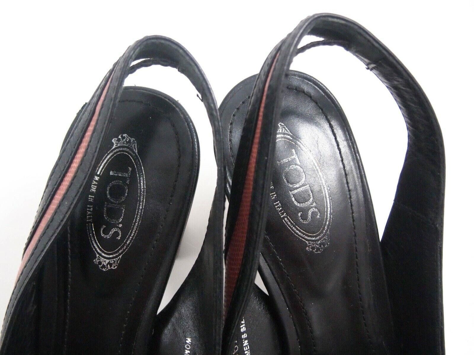 Tod's Tod's Sandals High Heel Pink Black Leather EU 36.5 US 6.5 Size US 6.5 / IT 36.5 - 5 Thumbnail