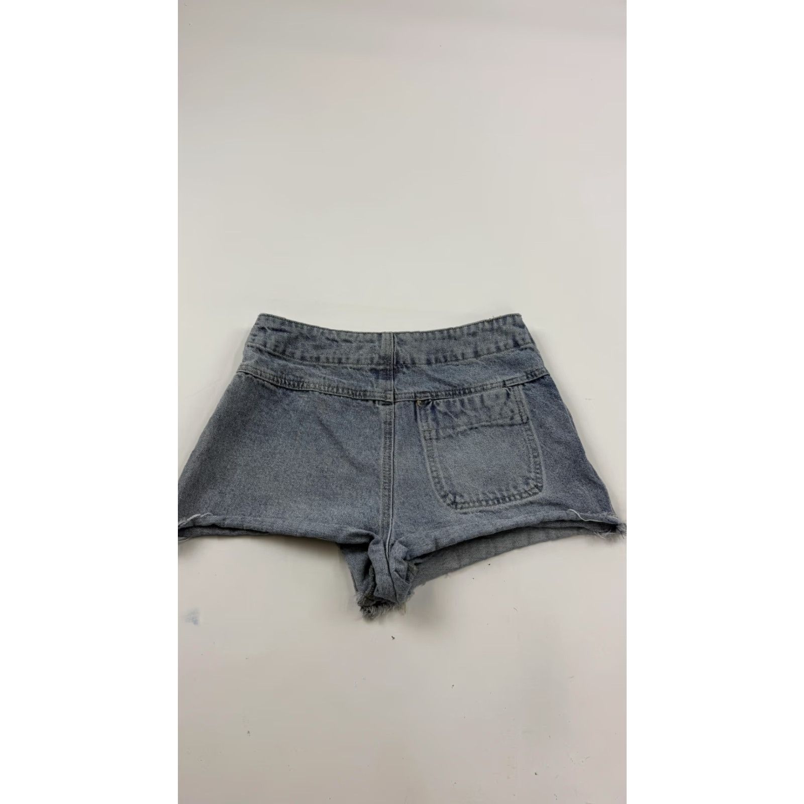 Agolde VINTAGE GOLDEN Denim Skort Womens S Light Wash Wrap Front Raw Hem S2239 Size 28" / US 6 / IT 42 - 5 Thumbnail
