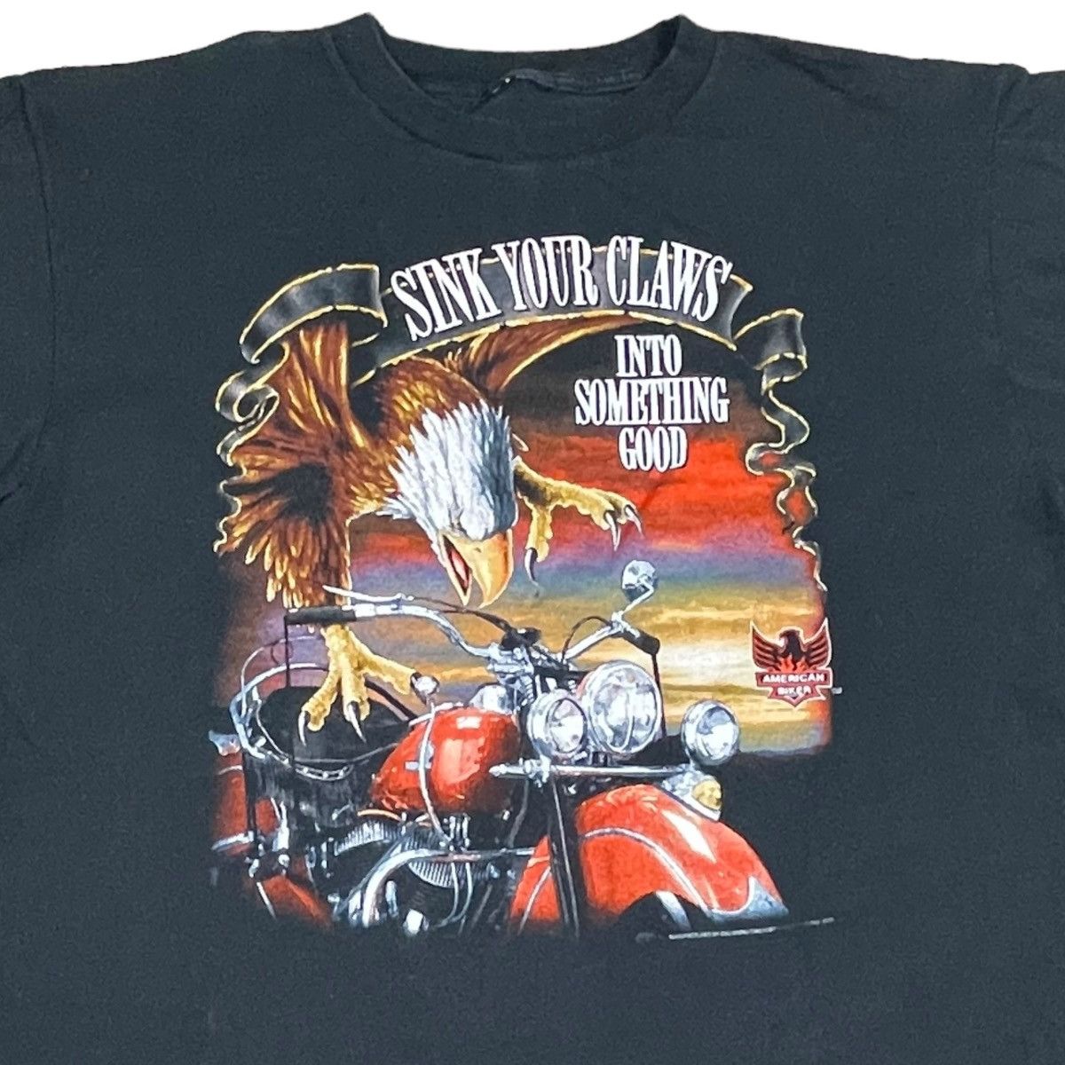 Vintage 3D Emblem 1993 Sink Your Claws Into Something Biker Shirt XL Size US XL / EU 56 / 4 - 2 Thumbnail