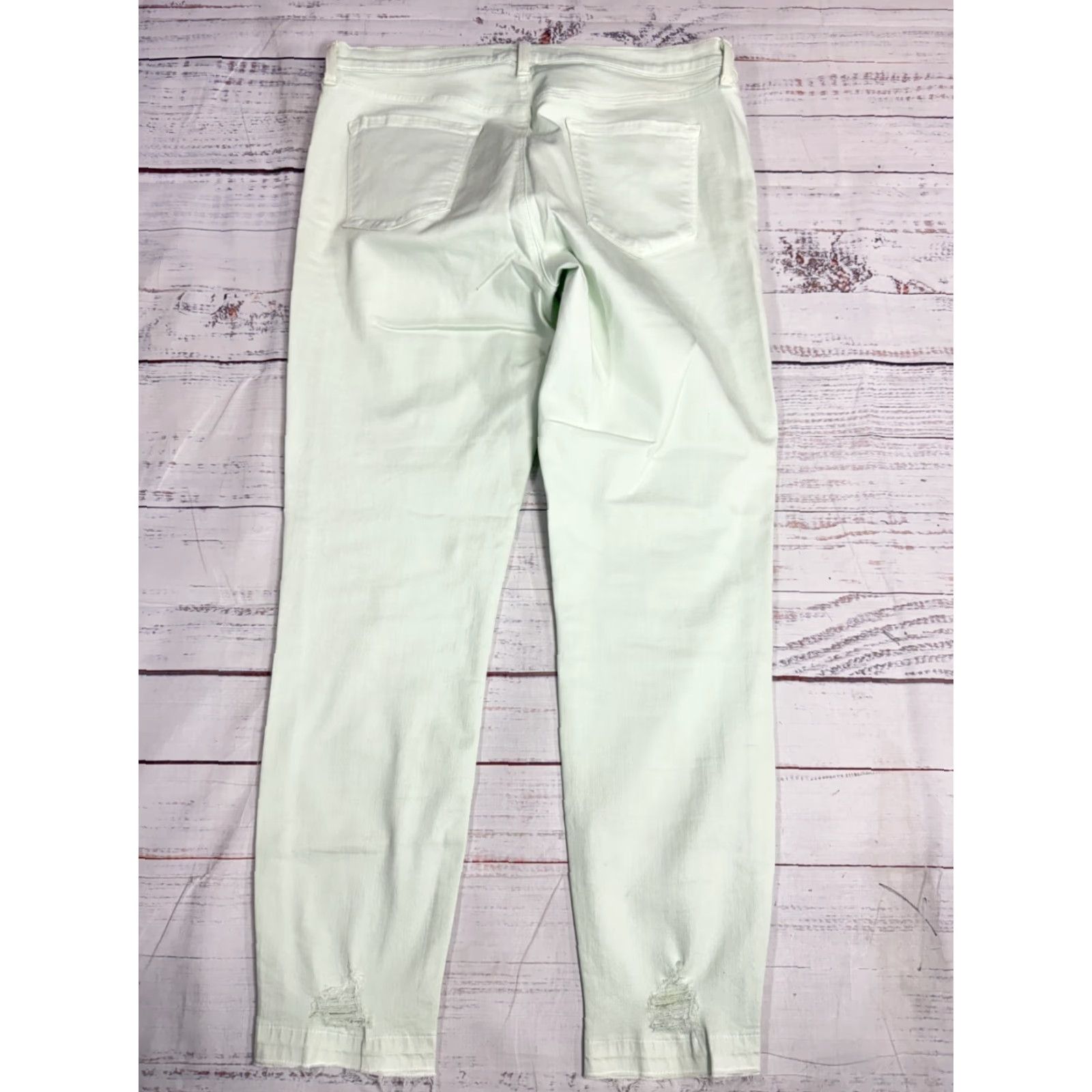 J Brand J Brand Alana Women's Light Distressed Ankle Jeans High Rise Cotton W34 Light green 27.5in Inseam Womens Jeans Size 24" / US 00 / IT 34 - 6 Thumbnail