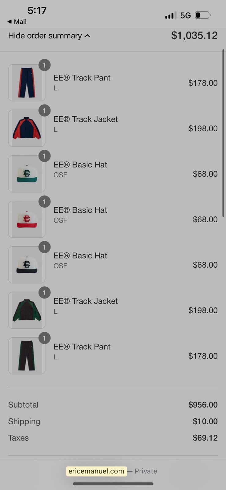 Eric Emanuel Eric Emanuel EE off white & red snapback hat Size ONE SIZE - 3 Thumbnail