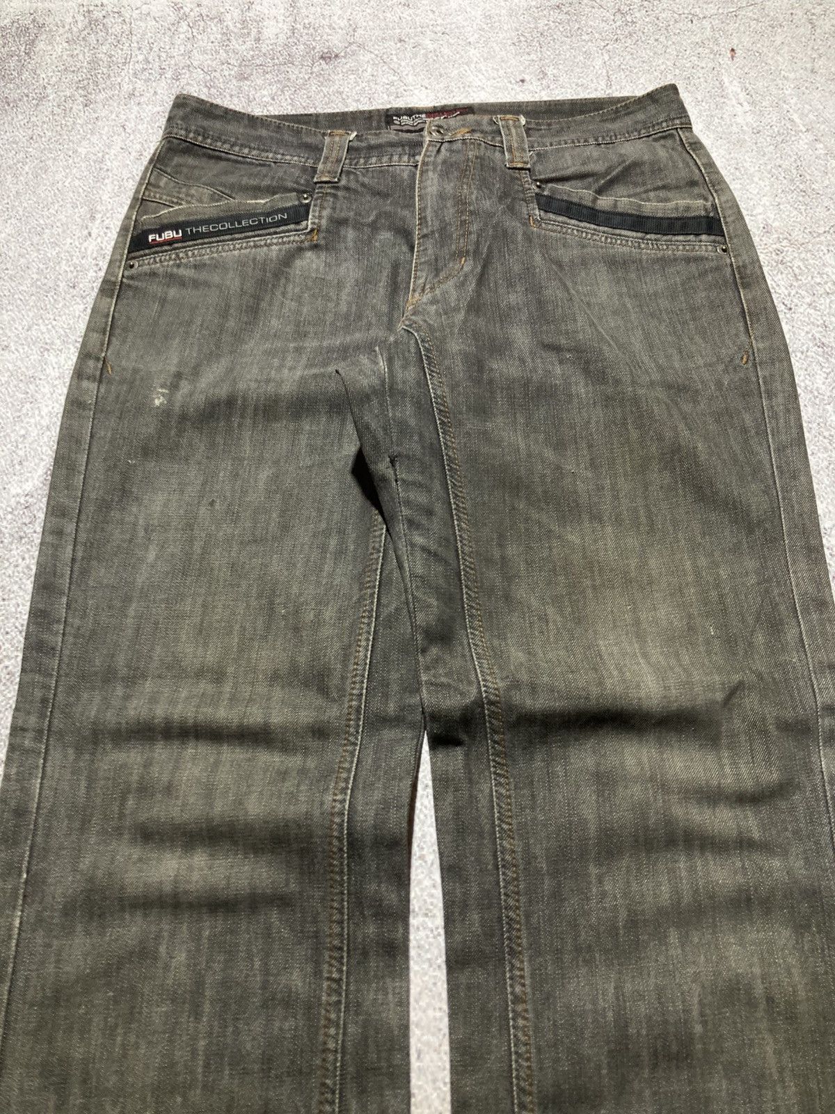 Japanese Brand 2000s Fubu Collection Washed Jeans Pants Charcoal Y2k Size US 34 / EU 50 - 3 Thumbnail