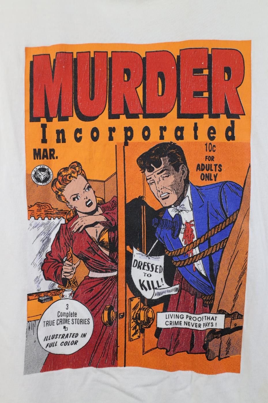 Vintage Vintage 90s Murder Incorporated Comic 1948 T-Shirt White USA Size US XL / EU 56 / 4 - 4 Thumbnail