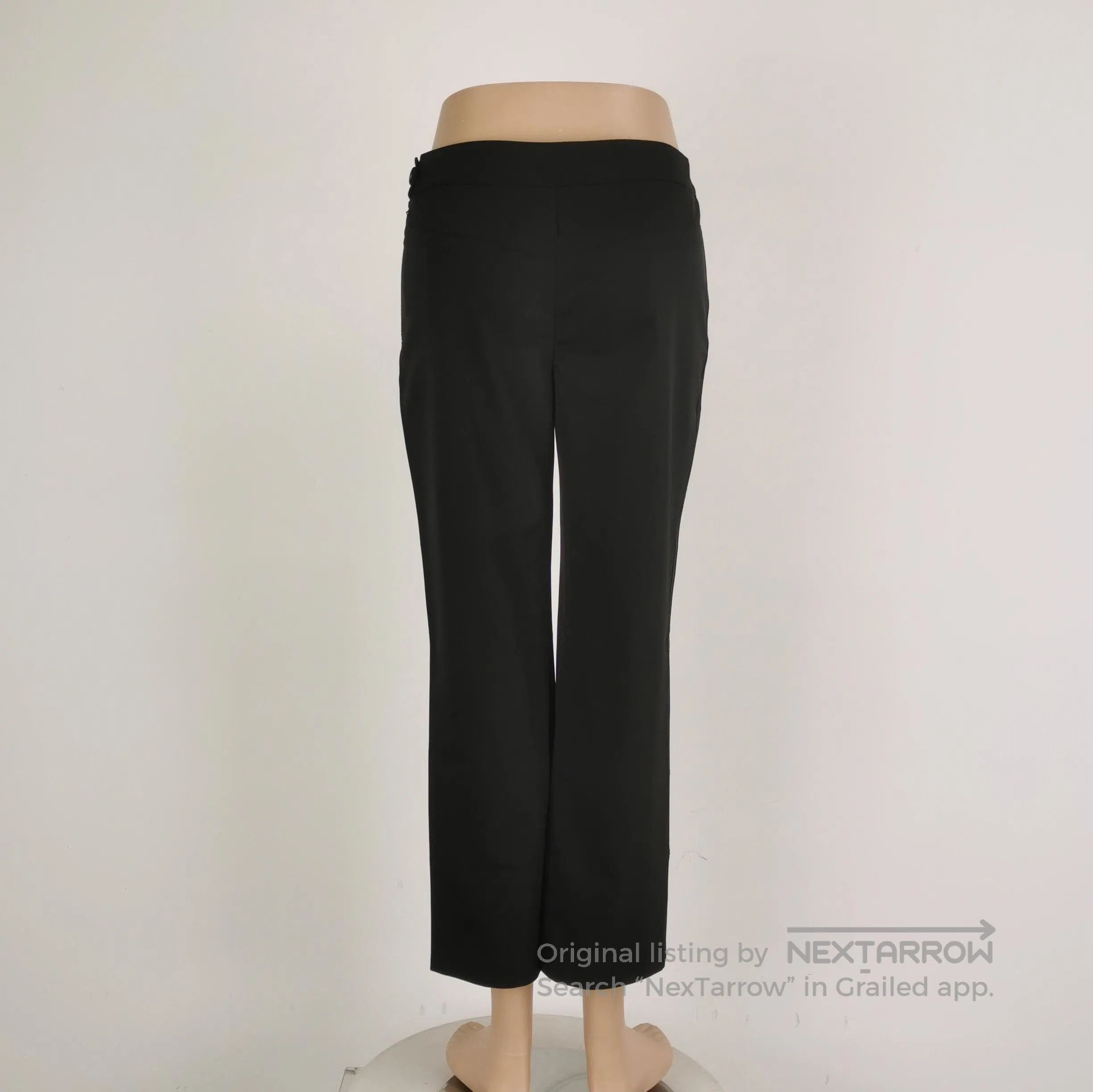 Prada Prada Solid Black Wide Leg Trousers Size 38 . Size 37" - 3 Thumbnail