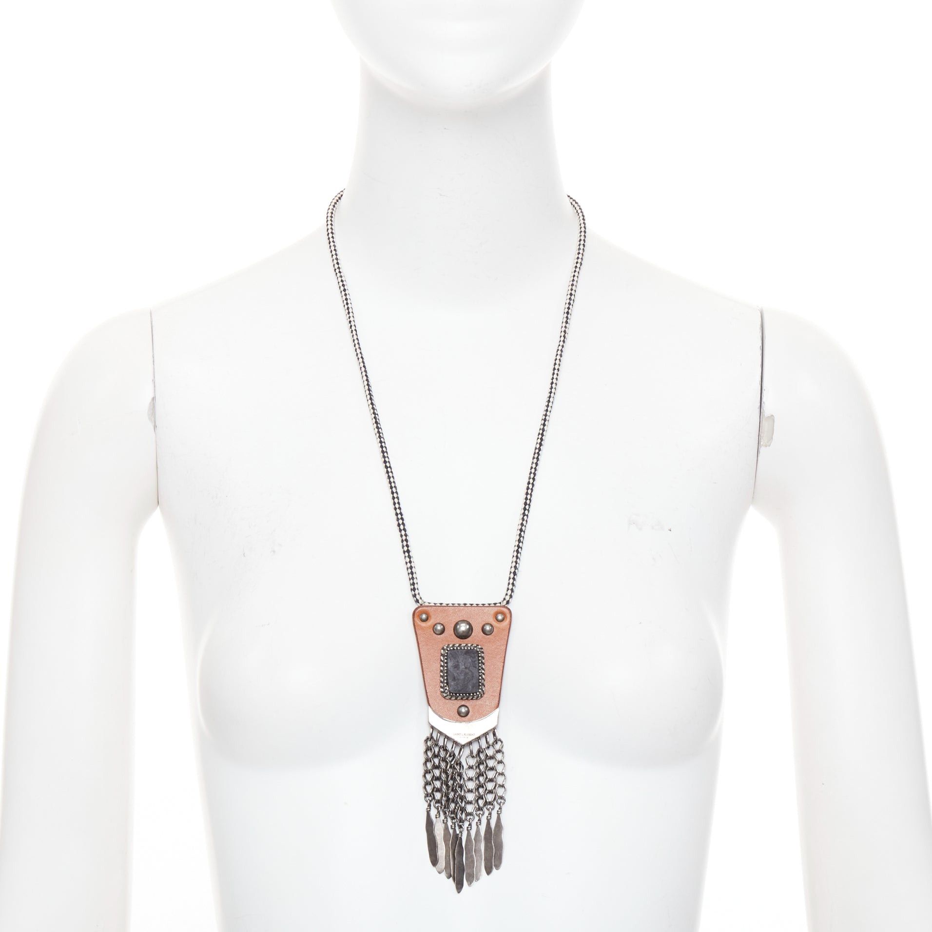 Saint Laurent Paris SAINT LAURENT Hedi Slimane 2015 Runway Psych Rock Bohemian Stone necklace Size ONE SIZE - 1 Thumbnail