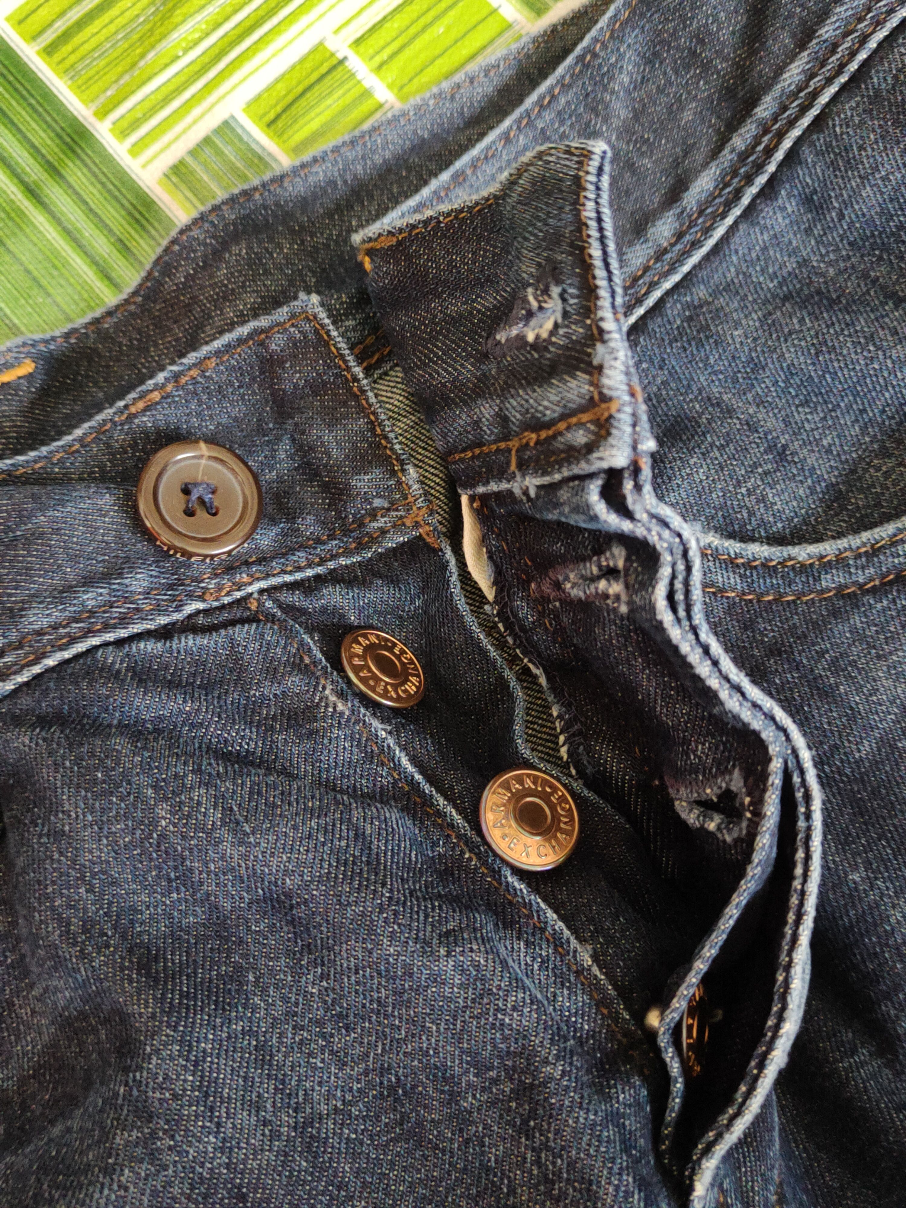 Armani Exchange Armani Exchange Dark Blue distressed jeans Denim #S1621 Size US 33 - 15 Thumbnail