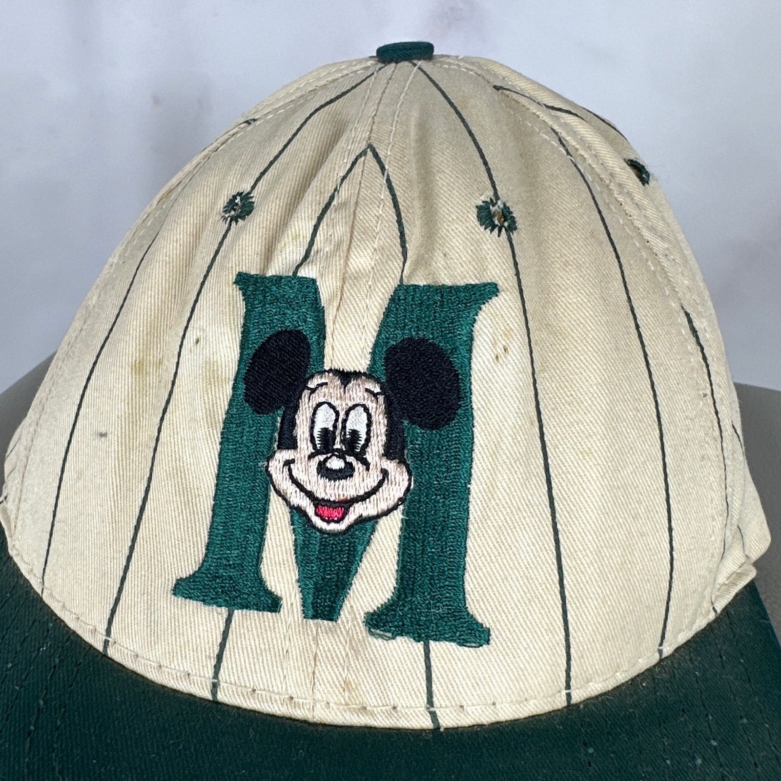Disney Vintage Mickey Mouse Pinstripe Baseball Cap Size ONE SIZE - 2 Thumbnail