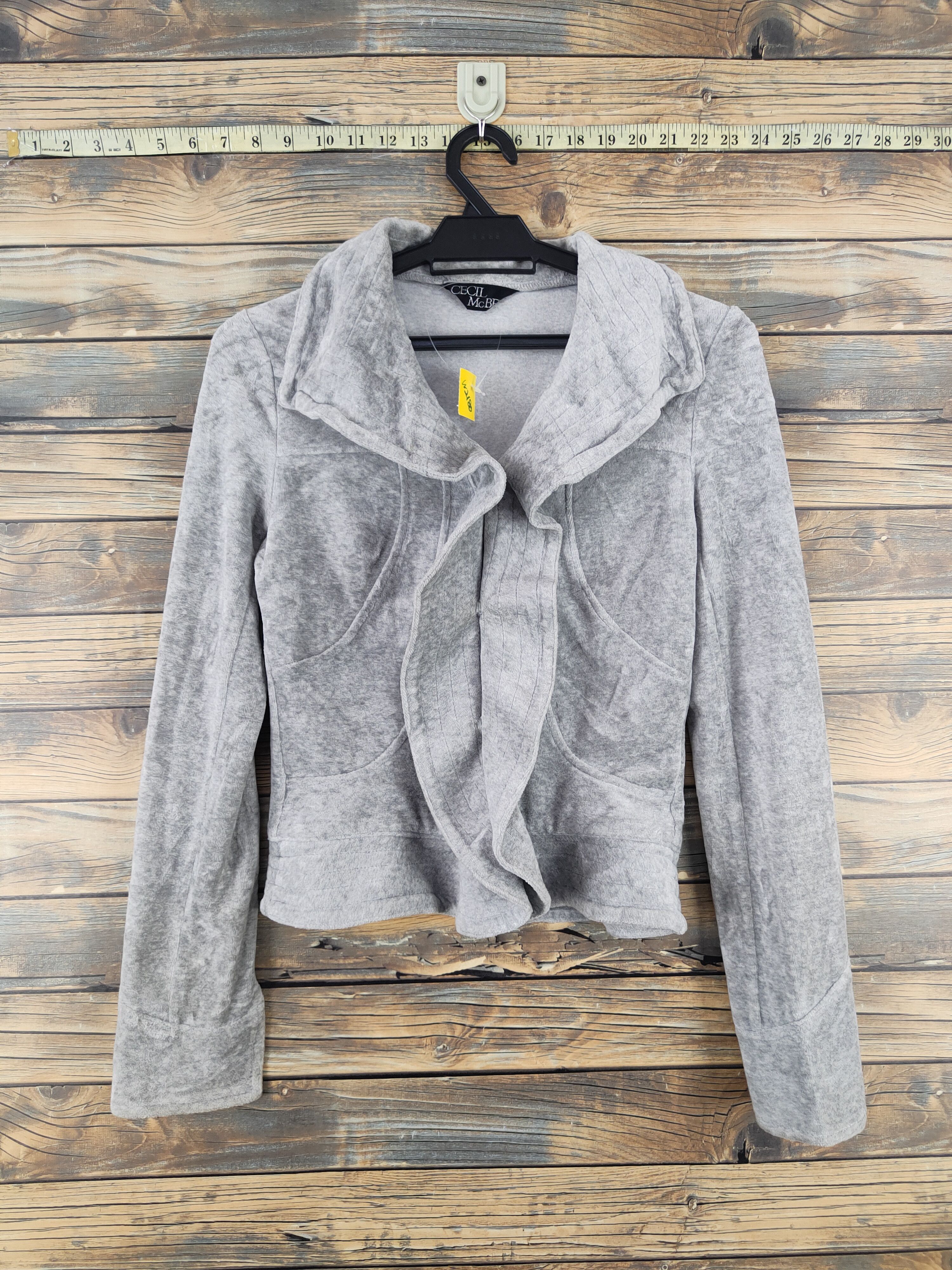 Cecil McBee Gray Cardigan Crop Tops #W2180
