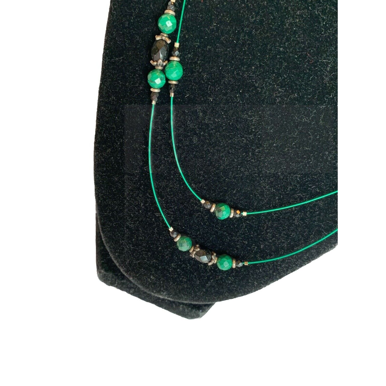Other Women’s Silver Tone Malachite Glass Beaded 2xStrand Necklace Size ONE SIZE - 3 Thumbnail