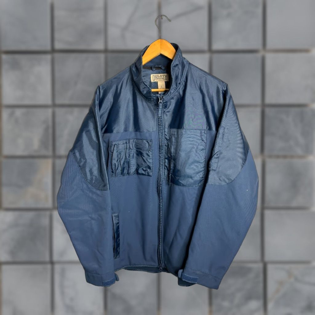 CO Duluth Trading Co Tradesmen Jacket Soft Shell Fleece Lined Nylon Zip Blue XL Mens Regular Jacket Size US XL / EU 56 / 4 - 1 Thumbnail