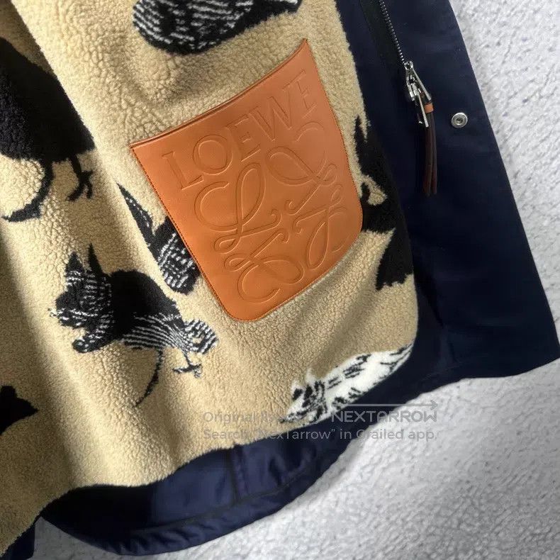 Loewe Loewe Navy Blue Fleece Lined Animal Print Jacket Size US S / EU 44-46 / 1 - 6 Thumbnail