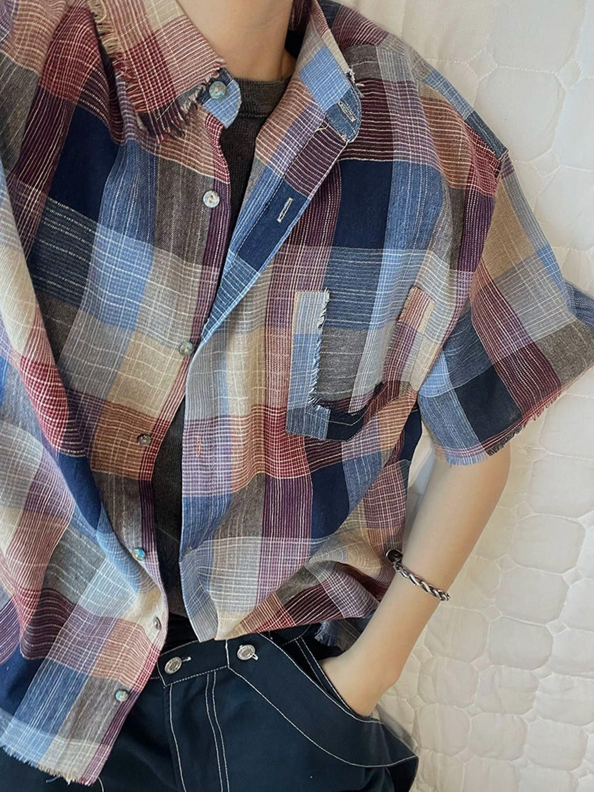 Vintage Plaid Short Sleeve Button-Up Shirt Size US M / EU 48-50 / 2 - 3 Thumbnail