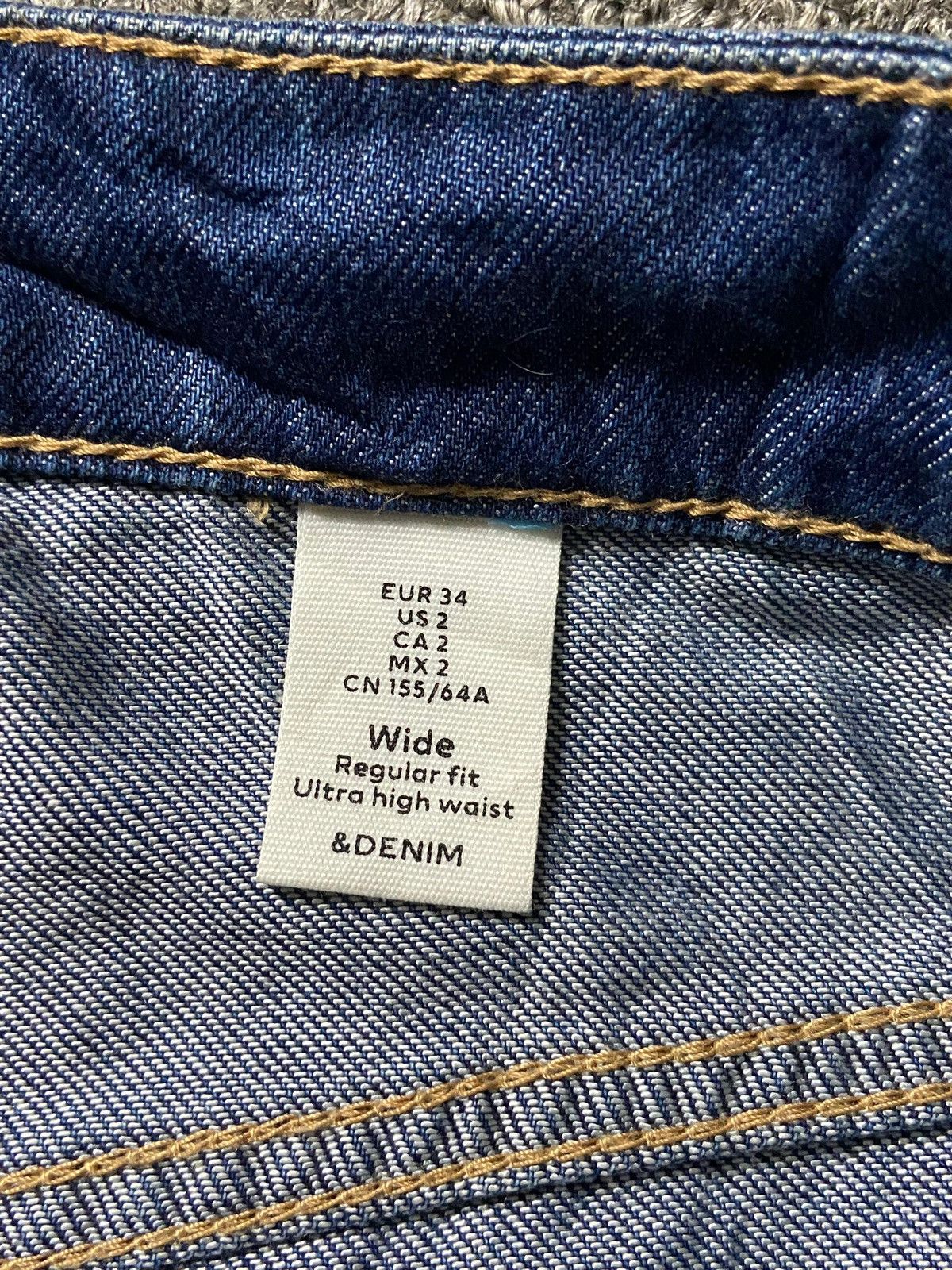 Japanese Brand &Denim Ultra High Waist Wide Regular Fit Jeans (139) Size 25" / US 0 / IT 36 - 3 Thumbnail