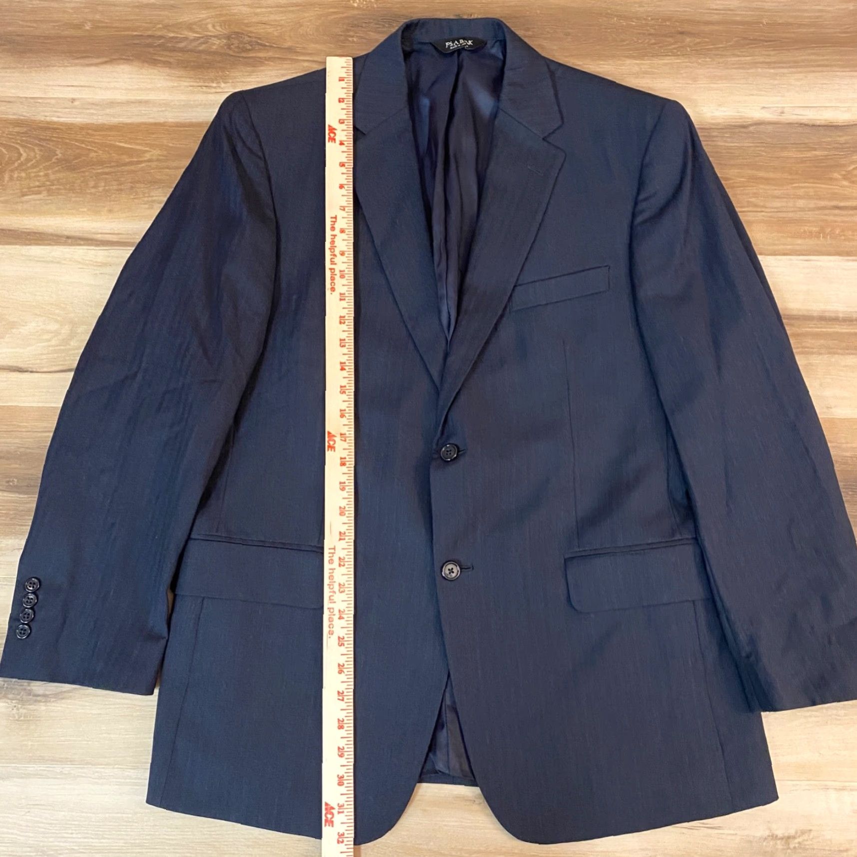 Jos. A. Bank Jos A Bank Blazer Mens 42R Navy Blue Striped 2 Button Sport Jacket Wool Shirt Jacket? Size 42R - 5 Thumbnail
