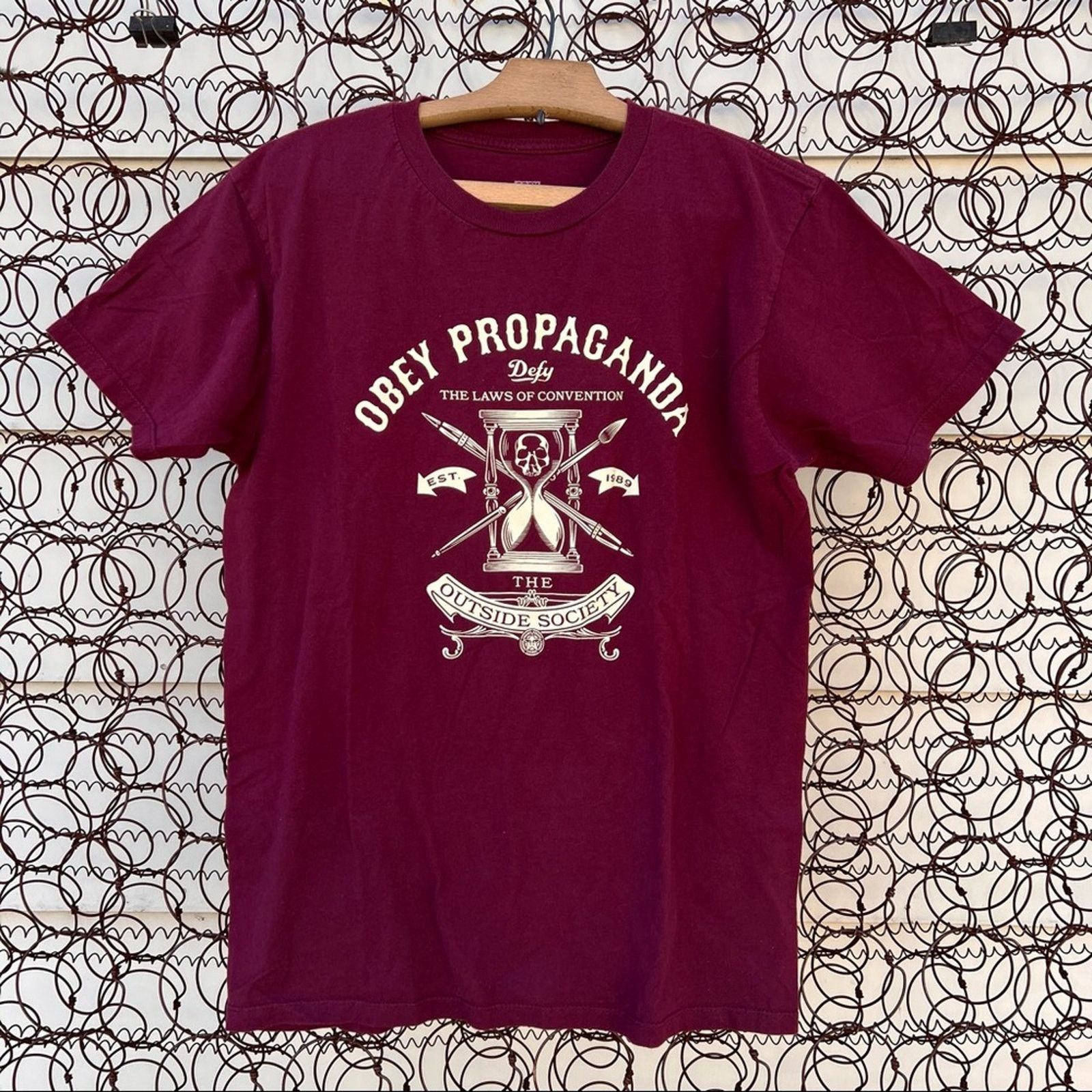 Obey Obey propaganda maroon logo T-shirt MEDIUM Size US M / EU 48-50 / 2 - 1 Thumbnail