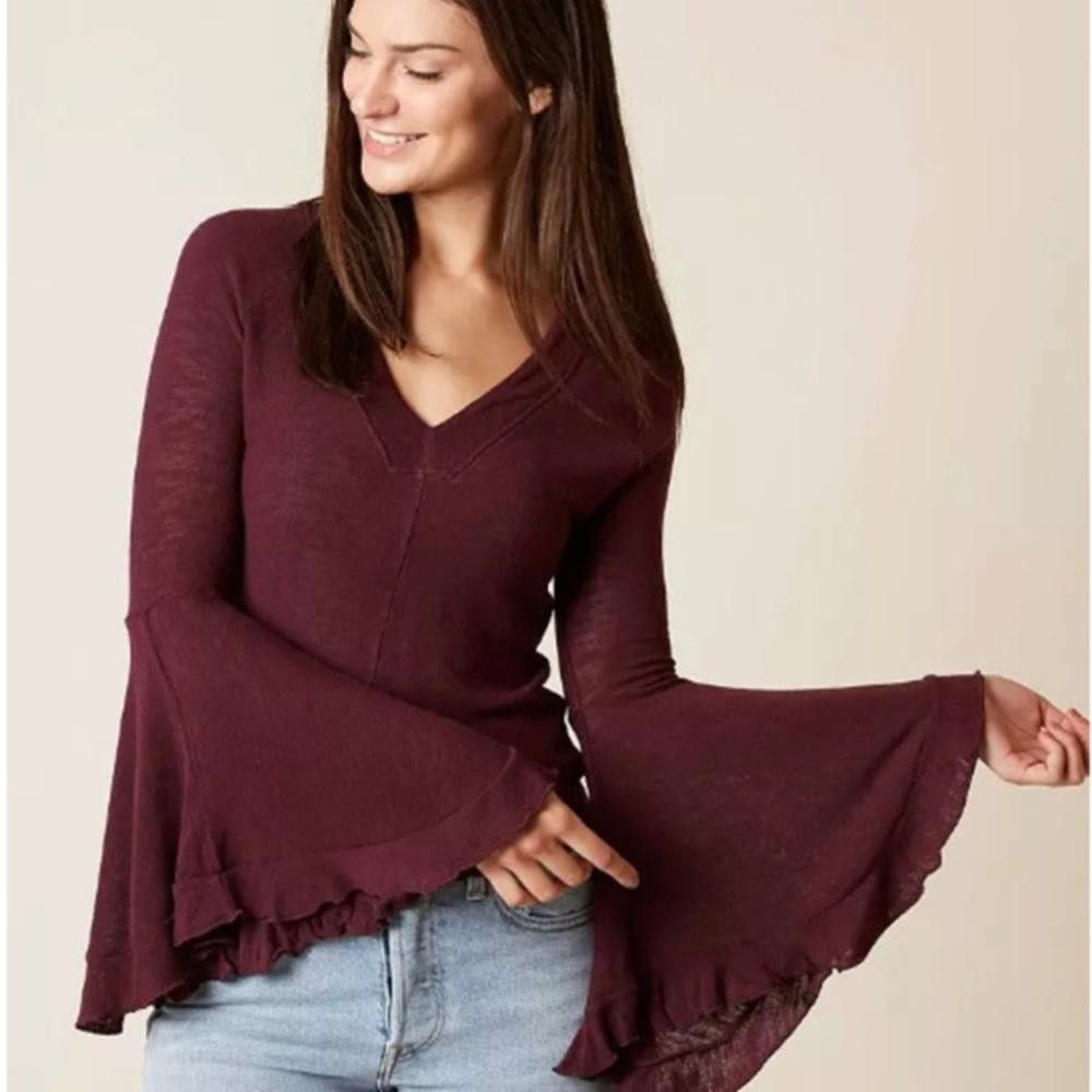 Free People Free People Y2K Flared Bell Sleeve Top Size M / US 6-8 / IT 42-44 - 1 Thumbnail