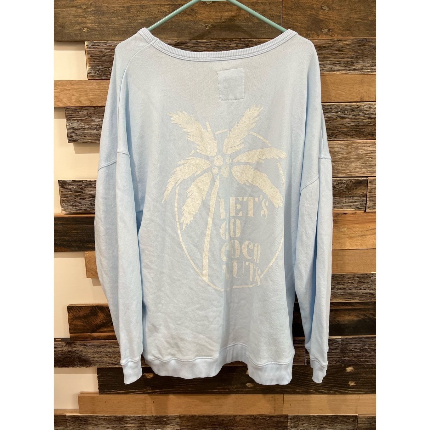 Other Aerie NWT Cotton Sweatshirt Baby Blue Lets go Coconuts Loung Size M / US 6-8 / IT 42-44 - 3 Thumbnail