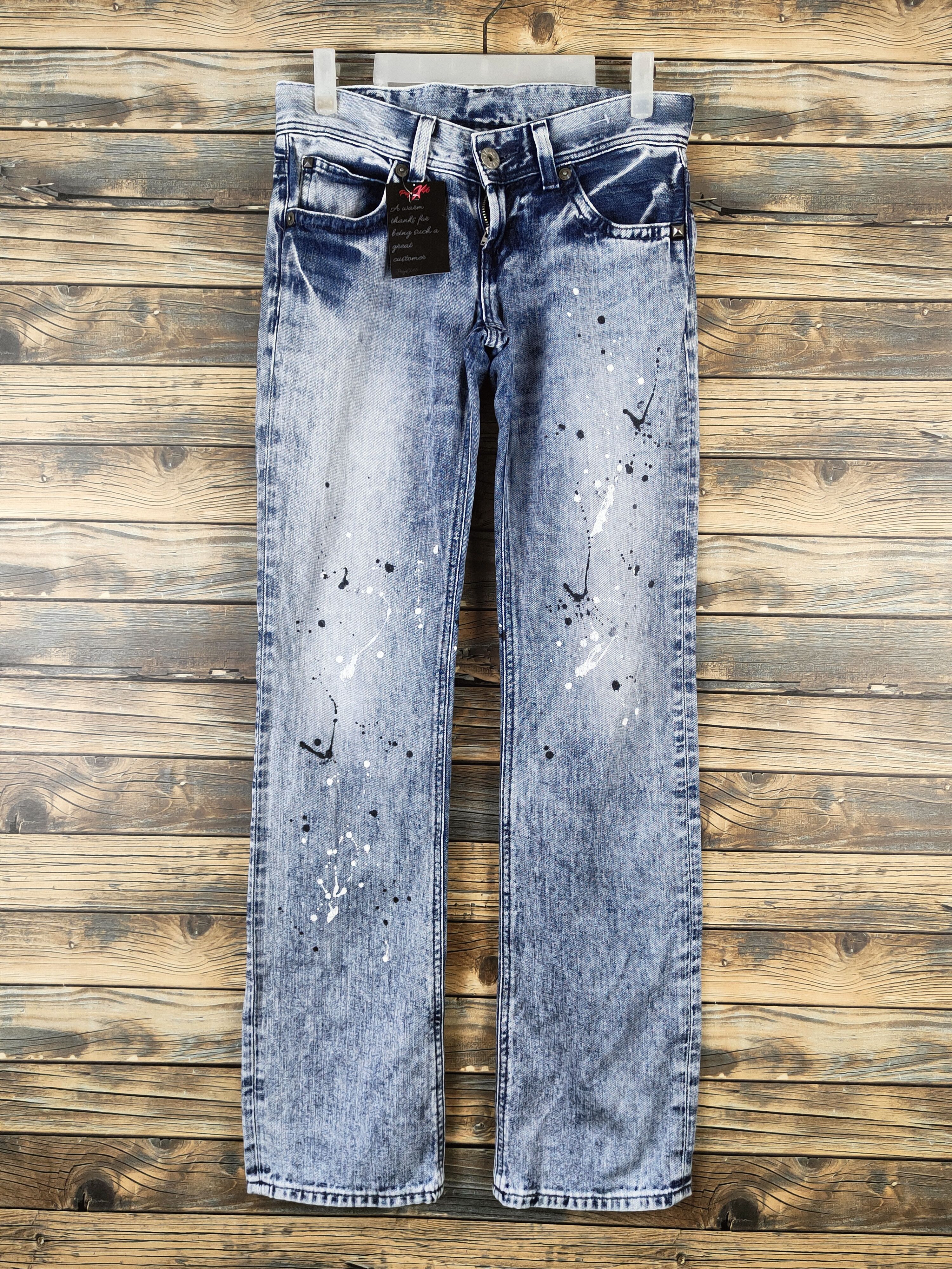 Edwin DL Something-Edwin Blue Distressed Ripped Jeans #46-105 Size 29" - 1 Thumbnail