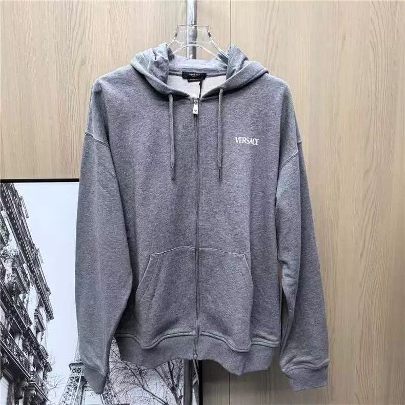 Versace Versace Main line gray hooded sweatshirt jacket Size US L / EU 52-54 / 3 - 1 Thumbnail