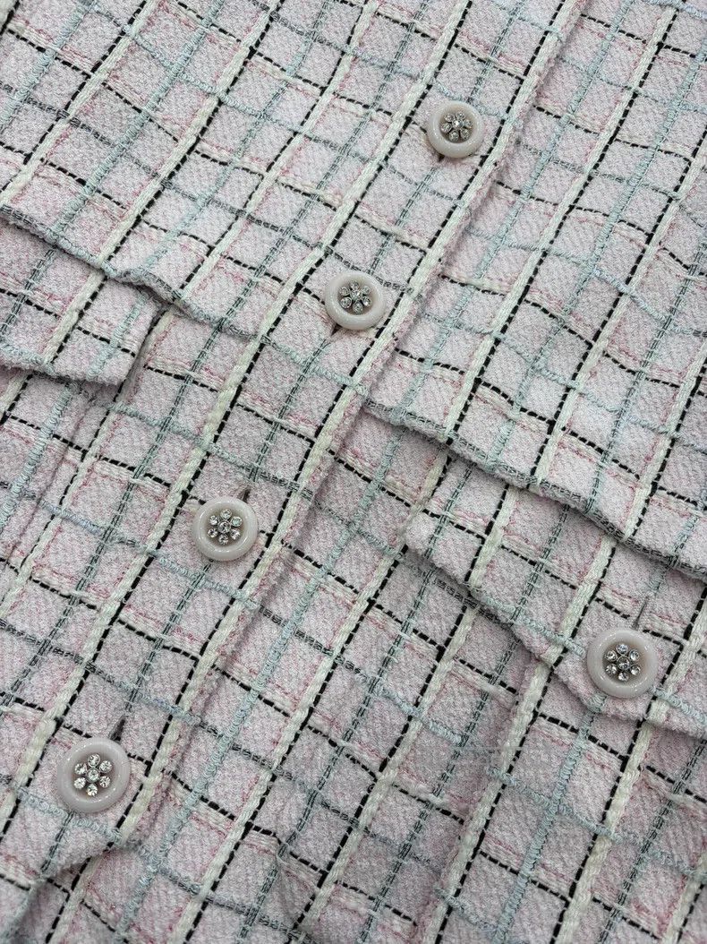 Chanel Chanel Pink knitted plaid dress jacket Size XS / US 0-2 / IT 36-38 - 3 Thumbnail