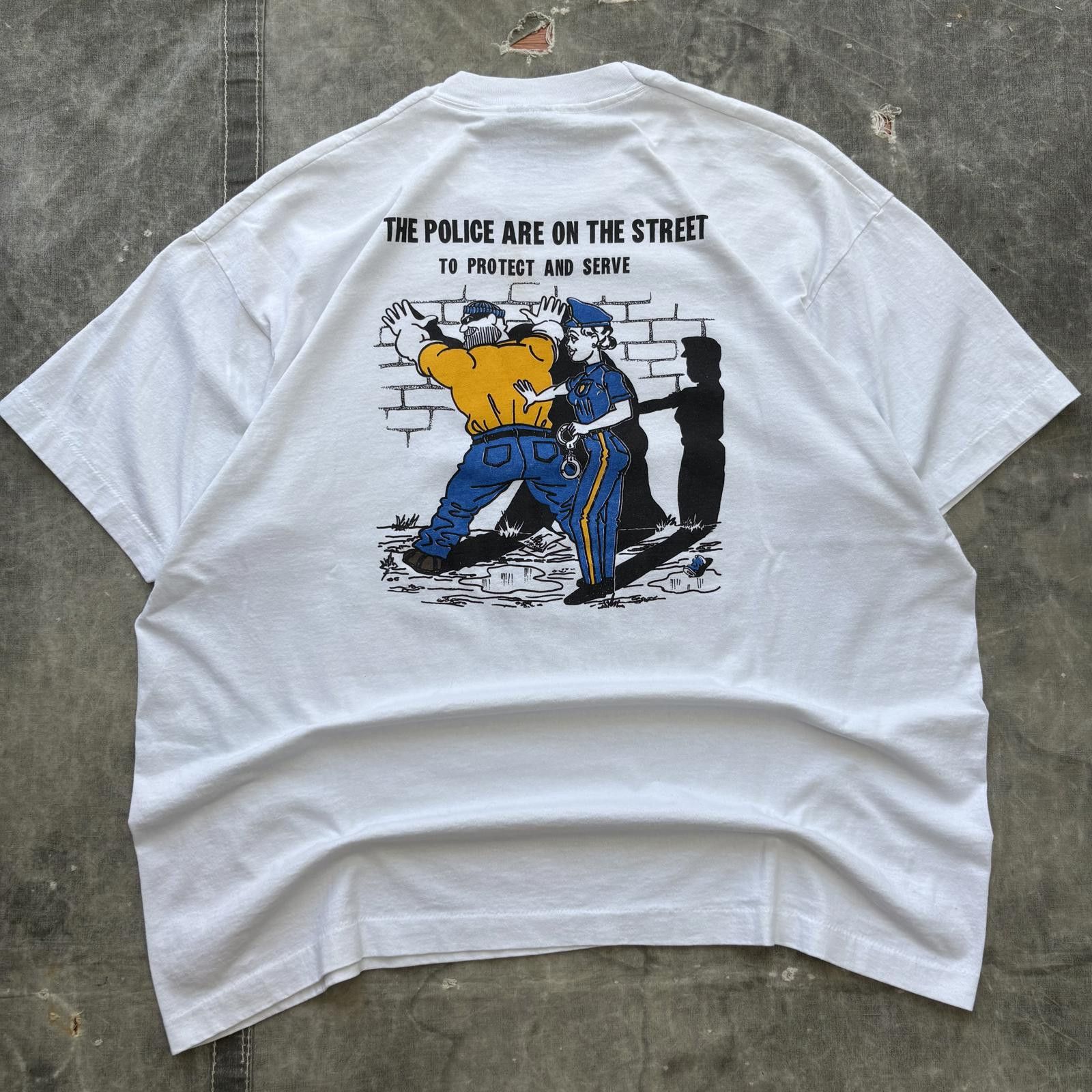 Vintage Vintage 90s Police Protect And Serve Funny Criminal Shirt Size US XXL / EU 58 / 5 - 1 Thumbnail
