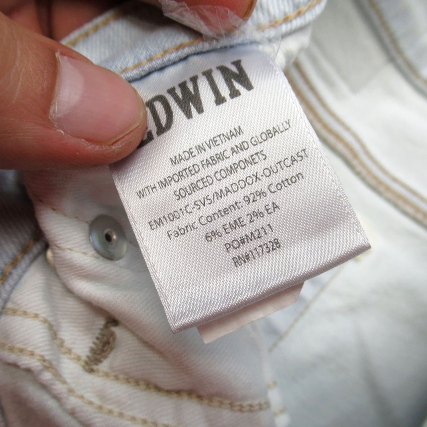 Edwin User: Original Title: Edwin Jeans Mens 29X32 Maddox Outcast Light Wash Slim Endurance Straight NWD Size US 29 - 6 Thumbnail