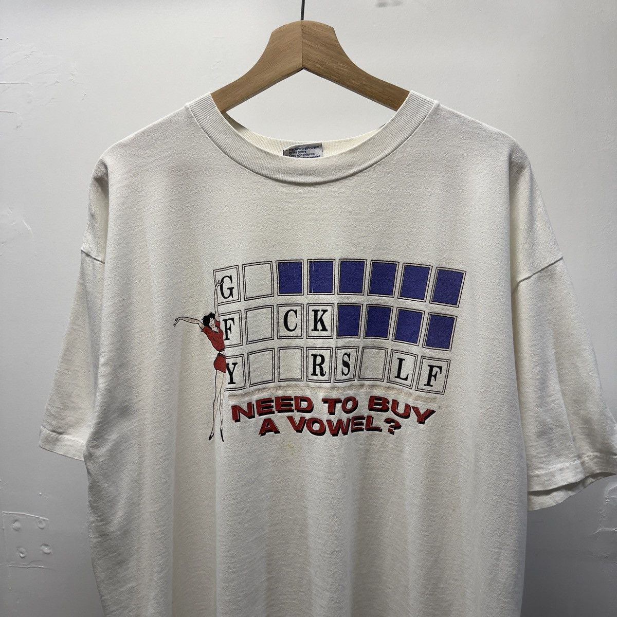 Vintage Buy A Vowel Go Fuck Yourself ERD Grunge Tee Thrashed Faded Size US XL / EU 56 / 4 - 4 Thumbnail