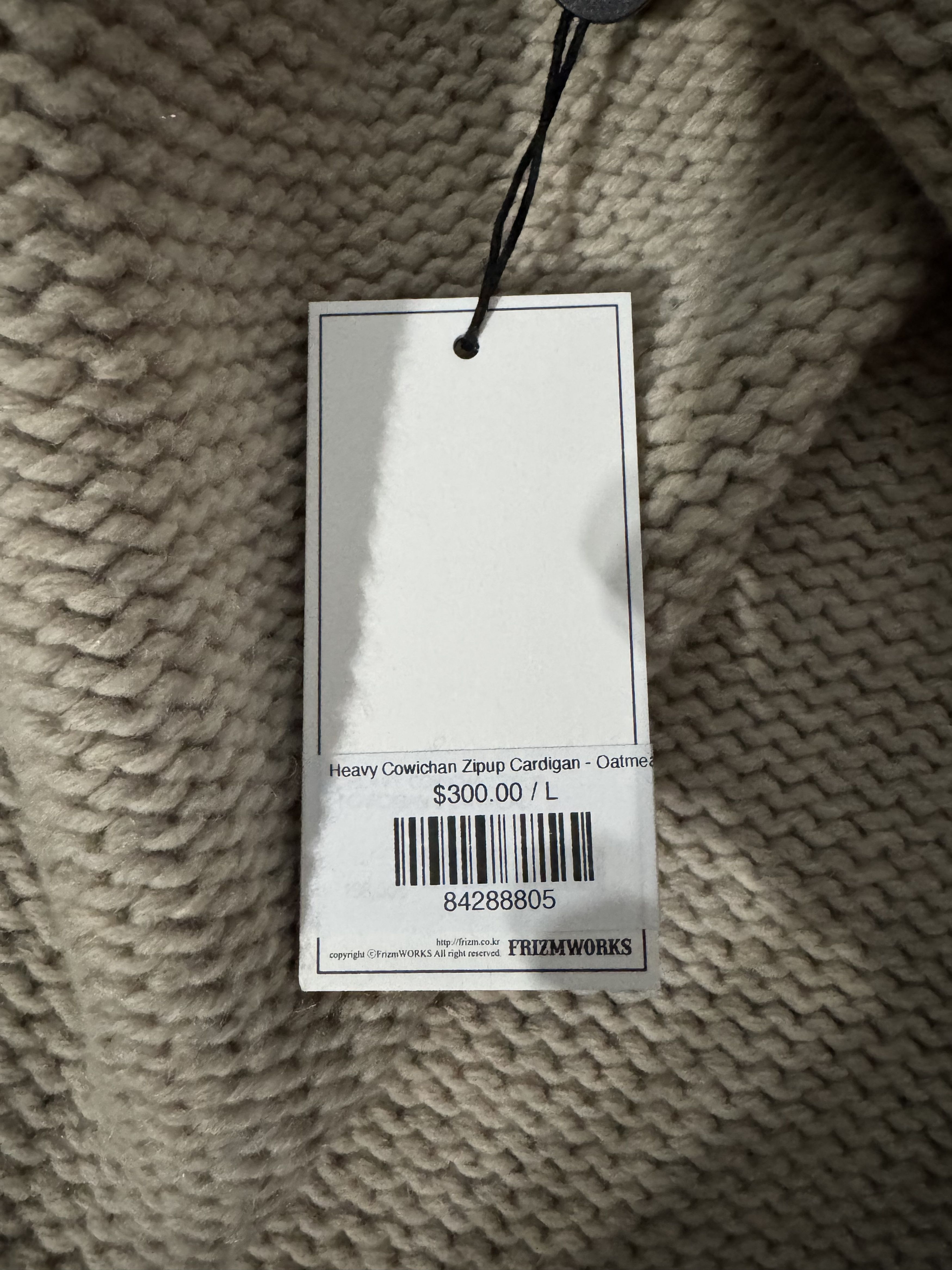 FrizmWORKS Heavy Cowichan Zipup Cardigan oatmeal Size US L / EU 52-54 / 3 - 5 Thumbnail