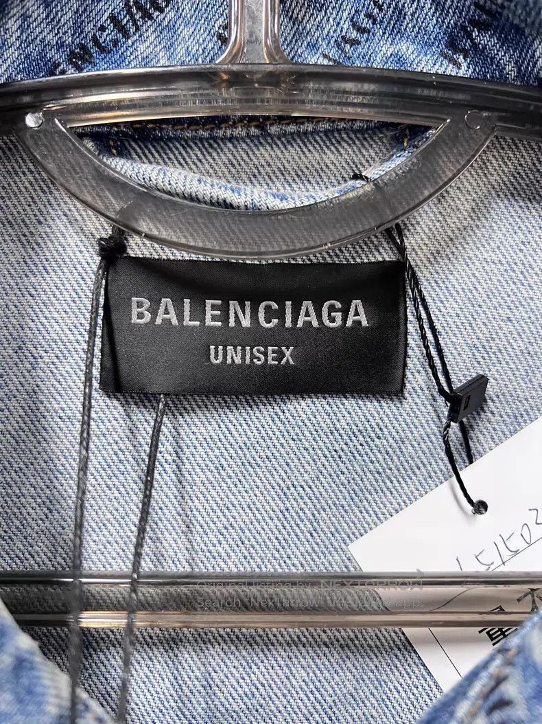 Balenciaga Balenciaga Fully printed logo long sleeve denim jacket Size US M / EU 48-50 / 2 - 3 Thumbnail