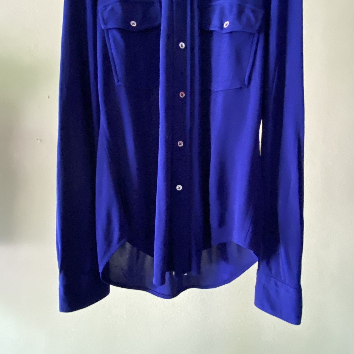Kenzo Kenzo Blue Stretchy Soft Long Sleeve Shirt Size US XXS / EU 40 - 4 Thumbnail