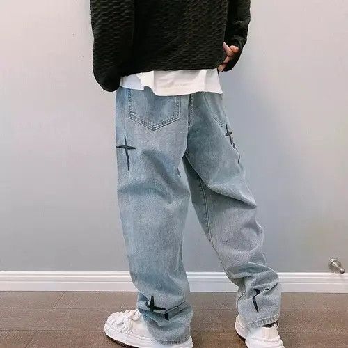 VIBE Casual Loose Streetwear Cross Jeans Pants Trousers y2k Size US 32 / EU 48 - 2 Thumbnail