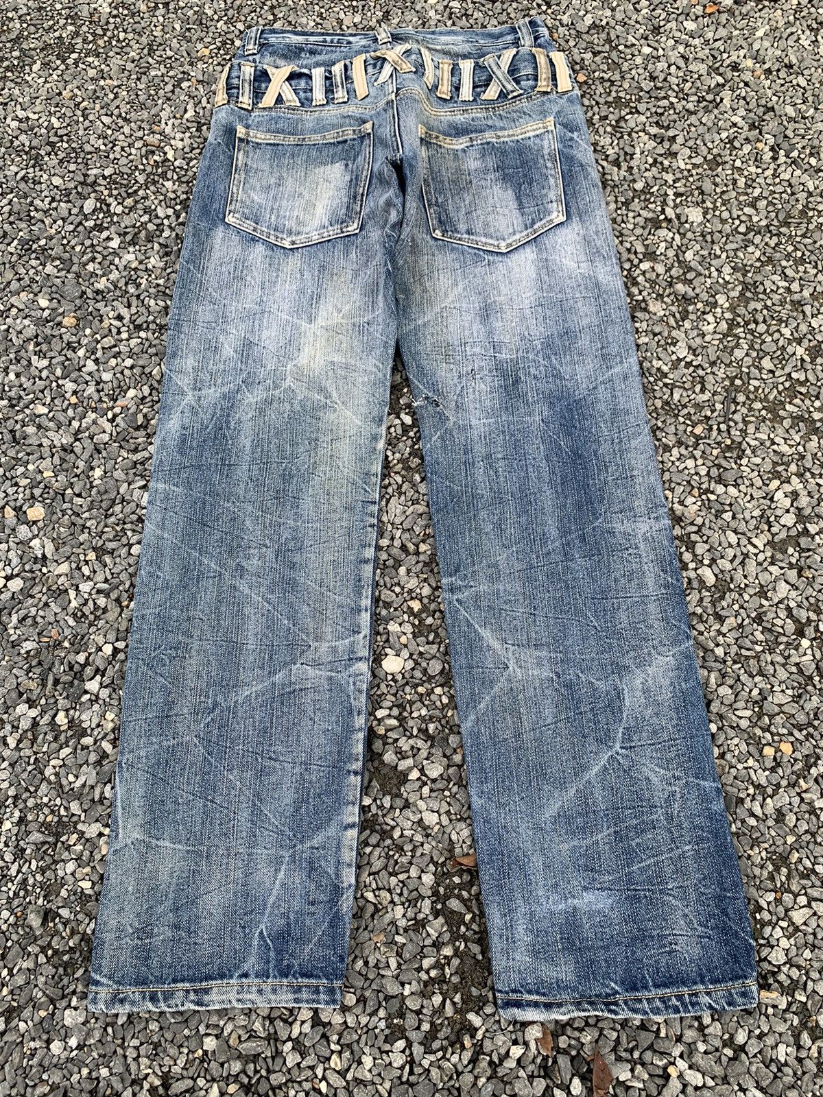 If Six Was Nine DOUBLE WAIST PUNK STYLE JAPANESE MUDMAX DISTRESSED DENIM Size US 28 / EU 44 - 2 Thumbnail
