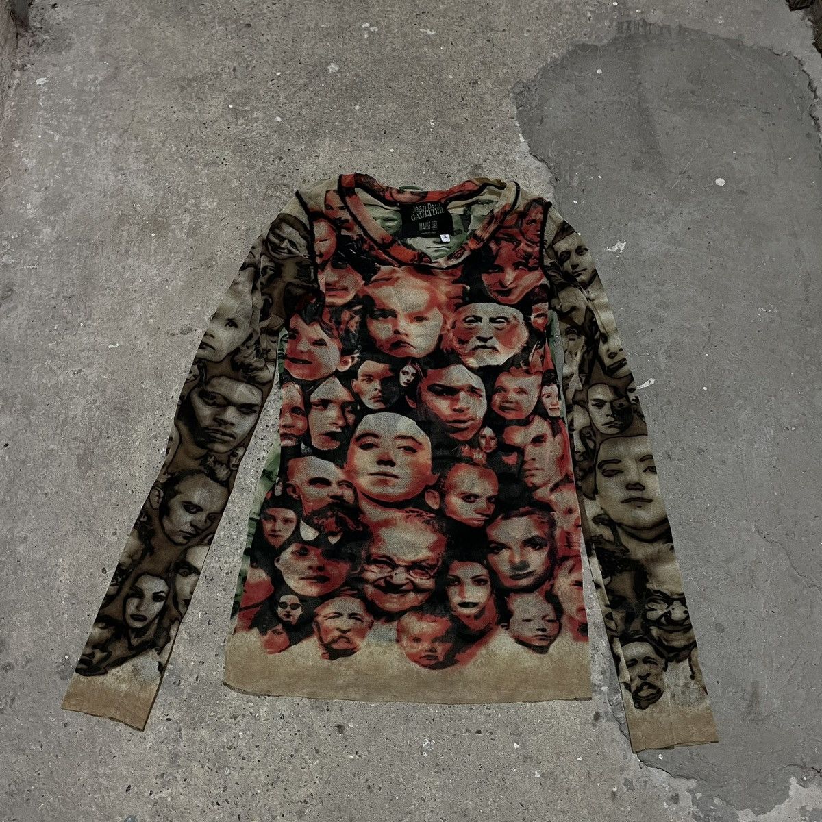 Jean Paul Gaultier × Vintage Vintage jean paul gaultier iconic sheer face print mesh top Size US S / EU 44-46 / 1 - 1 Thumbnail