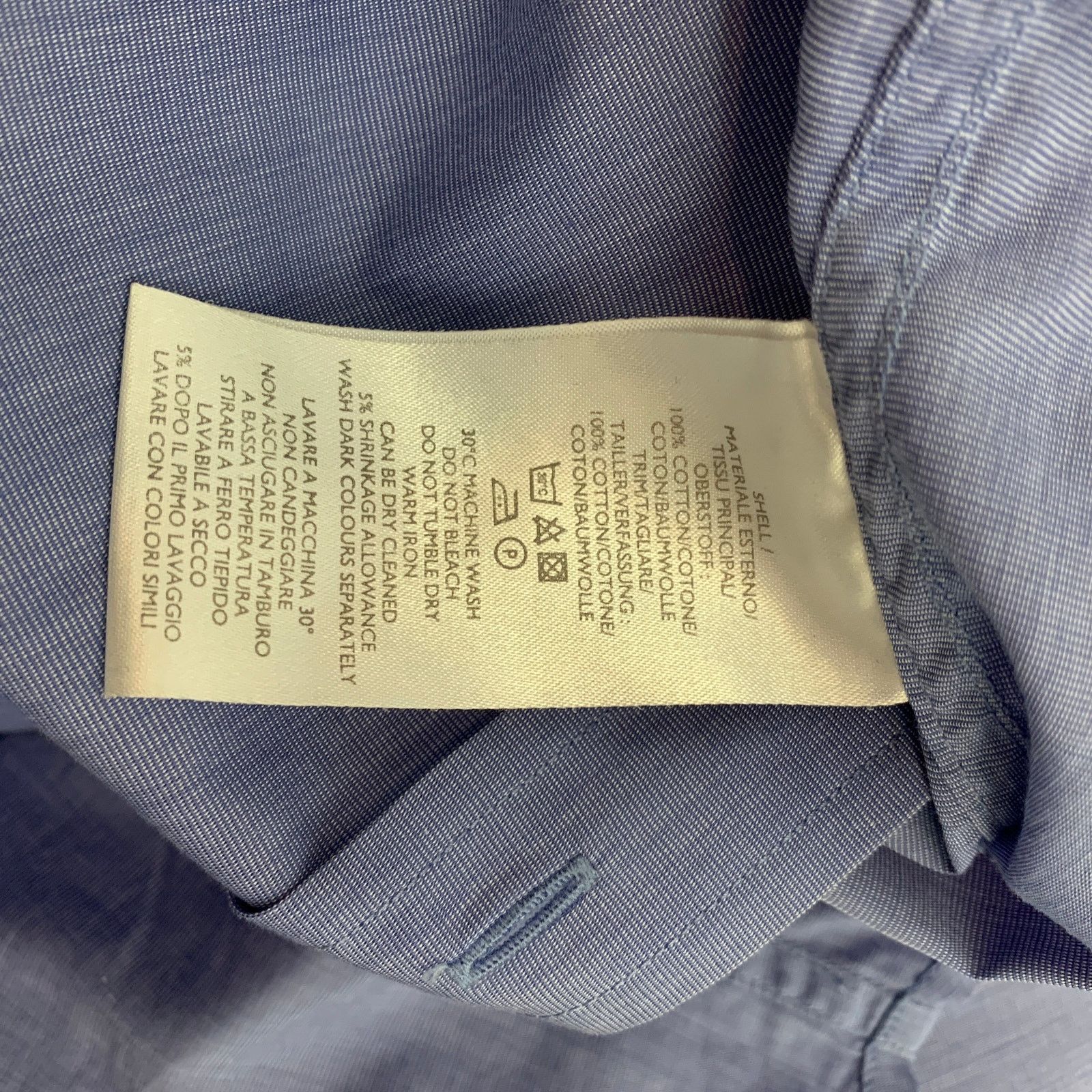 Paul Smith Size L Blue Cotton One Peter Pan Collar Long Sleeve Shirt Size US L / EU 52-54 / 3 - 4 Thumbnail