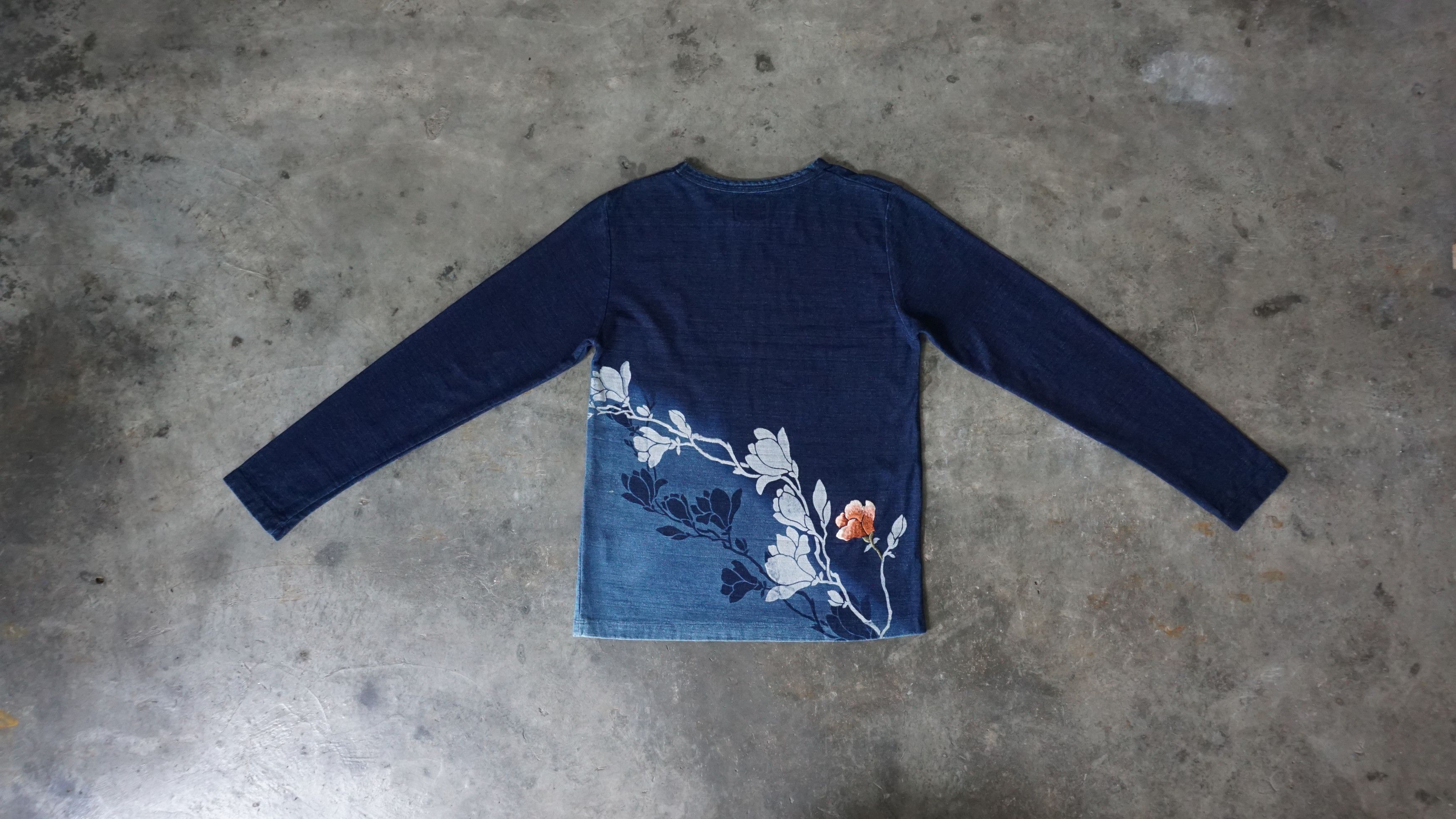 Japanese Brand koromo Embroidery Long Sleeve Denim Shirt Size XXS / US 00 / IT 34 - 6 Thumbnail