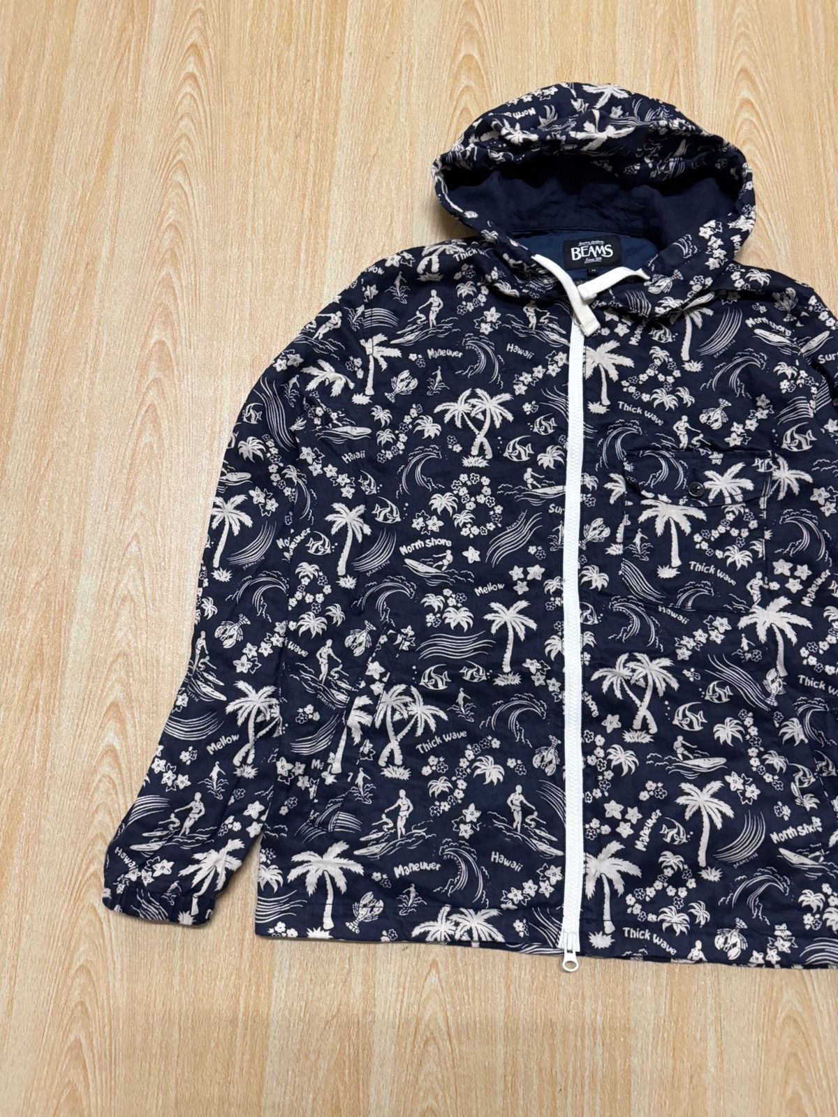 Beams Plus Vintage Beams X Hawaii Hoodie Full Print Size US M / EU 48-50 / 2 - 4 Thumbnail