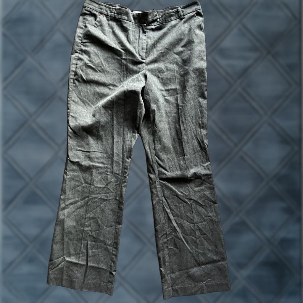 Tommy Hilfiger Womens Tommy Hilfiger Dress Pants 14 Gray Cotton Trouser Polyester Blend Flat Fr Size 36" / US 14 / IT 50 - 1 Thumbnail