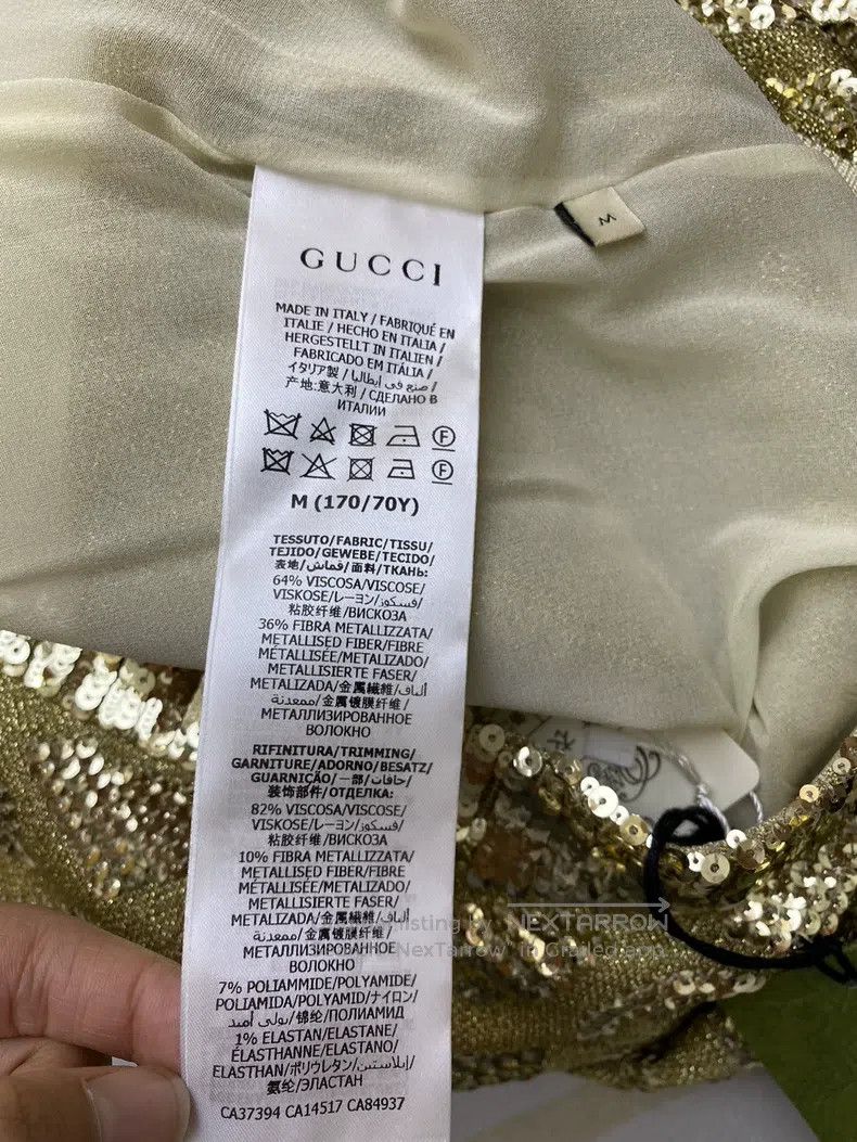 Gucci Gucci SizeM 22 new diamond gold thread jacquard skirt Size 42" / US 20 - 5 Thumbnail
