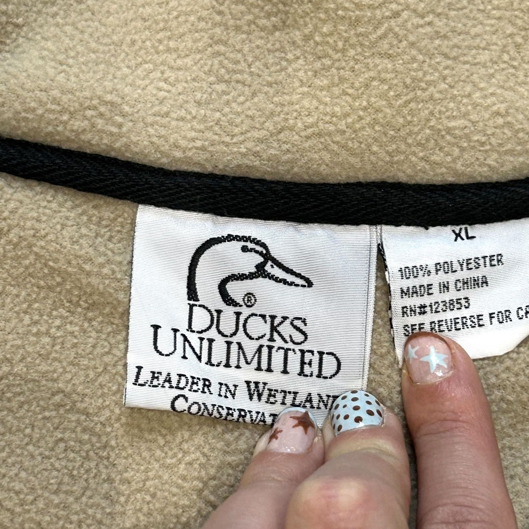 Vintage Ducks Unlimited Jacket Mens XL Tan Fleece Full Zip Mock Neck Hunting Outdoor Size US XL / EU 56 / 4 - 3 Thumbnail