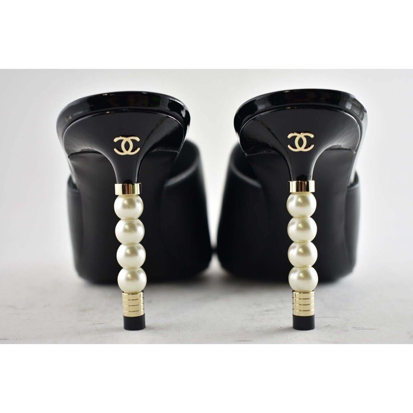 Chanel 20C Paris Rome Pearl CC Mule Slide Backless Heel Pump 40.5 Size US 10.5 / IT 40.5 - 7 Thumbnail