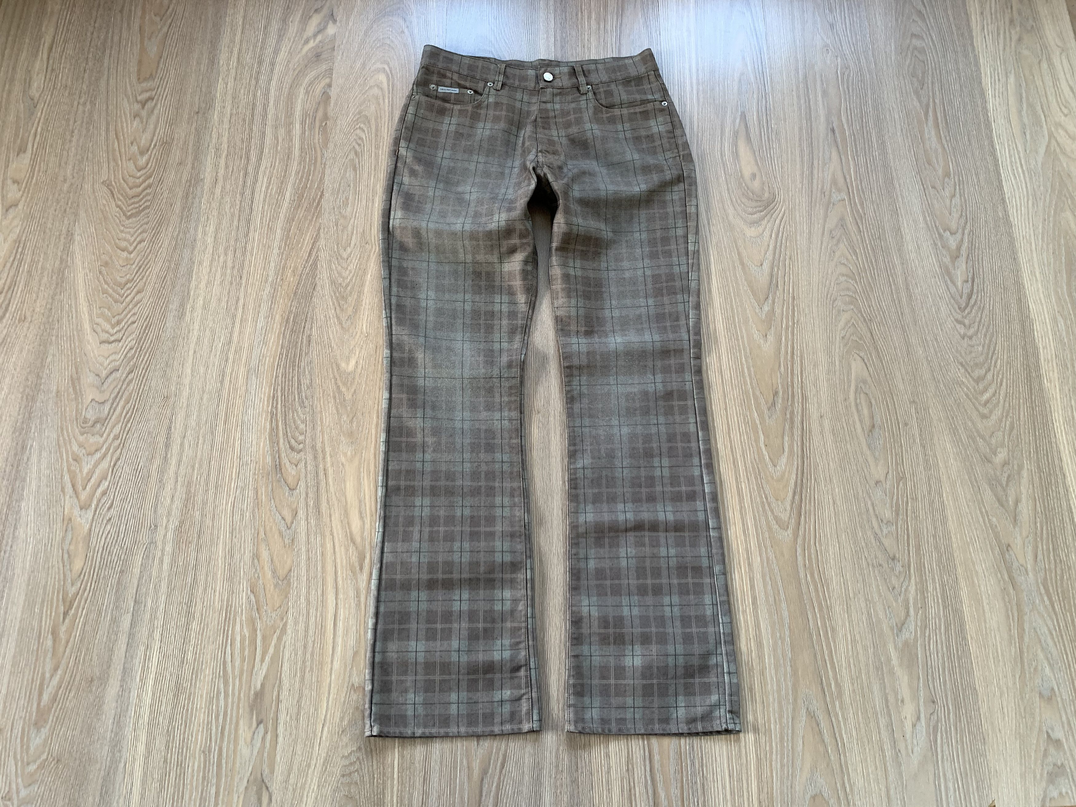 Calvin Klein Men's Vintage Calvin Klein Plaid Check Flared Jeans Size US 32 / EU 48 - 1 Thumbnail