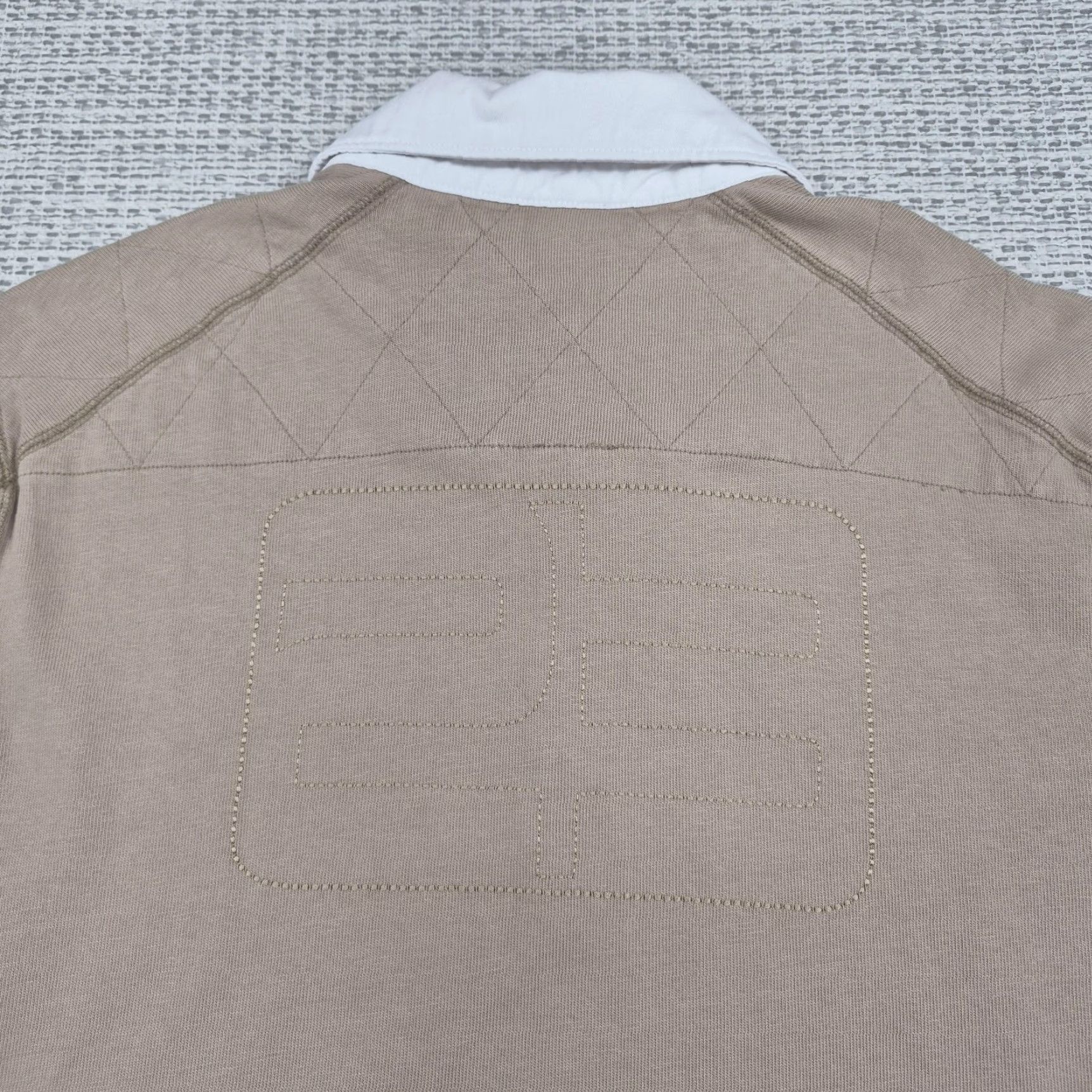 Jordan Brand Jordan Rugby Polo Shirt Mens XL Tan Long Sleeve Diagonal Stripe Jumpman Top Size US XL / EU 56 / 4 - 6 Thumbnail