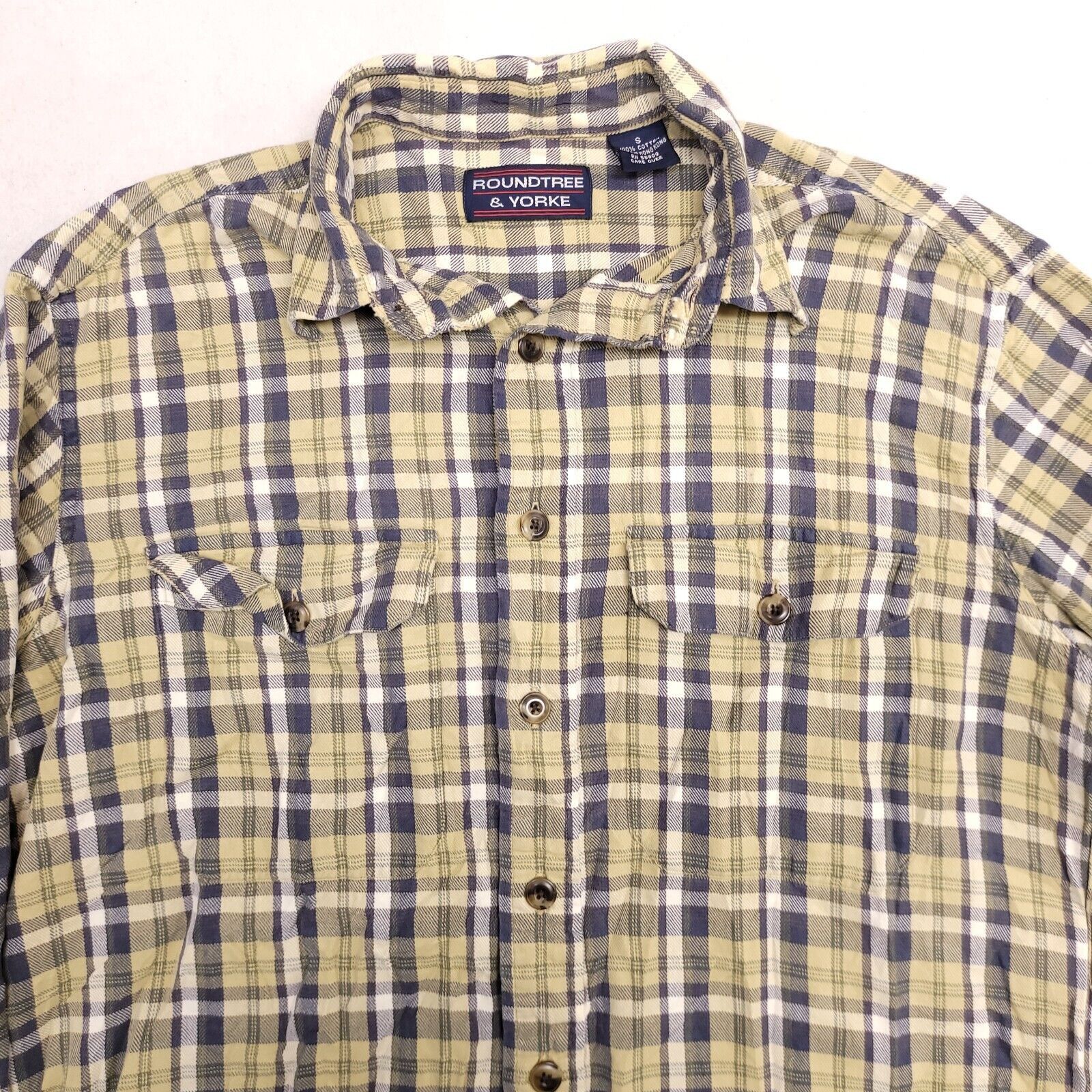 Roundtree & Yorke Roundtree & Yorke Madras Flannel Shirt Mens Size S Yellow Size US S / EU 44-46 / 1 - 1 Thumbnail