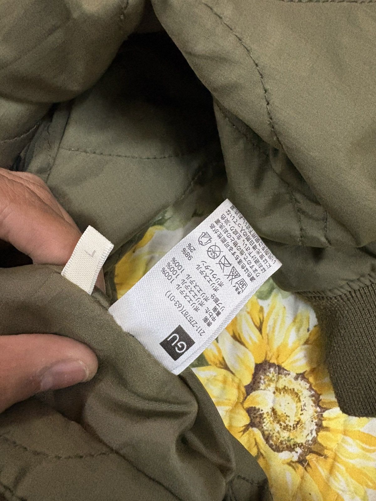 Japanese Brand Reversible Quilted Puffer Bomber Jacket Army Green Size US L / EU 52-54 / 3 - 6 Thumbnail