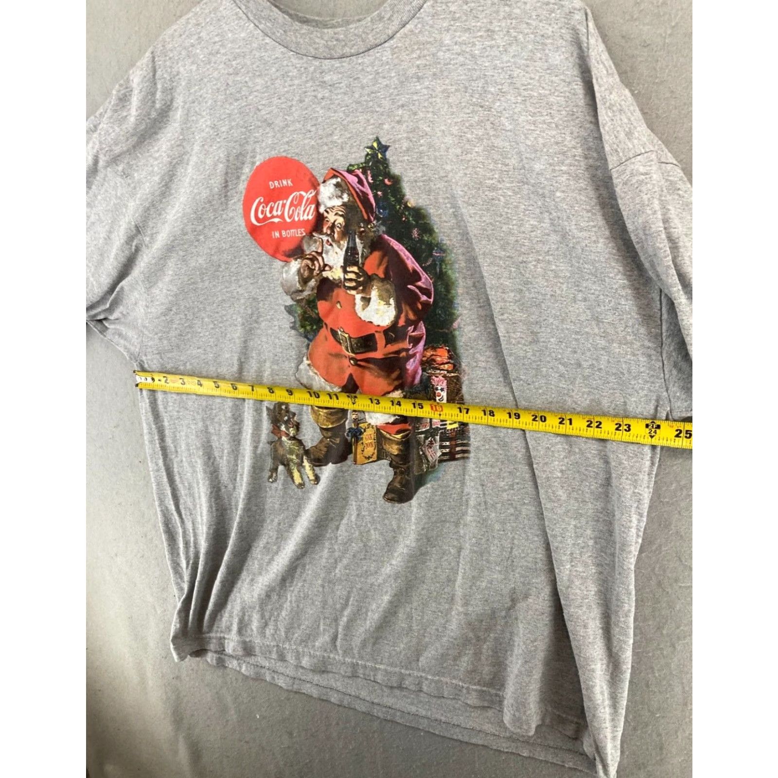 Vintage Coca-Cola T-Shirt Men 3XL Gray Christmas Mens Size US XXL / EU 58 / 5 - 2 Thumbnail
