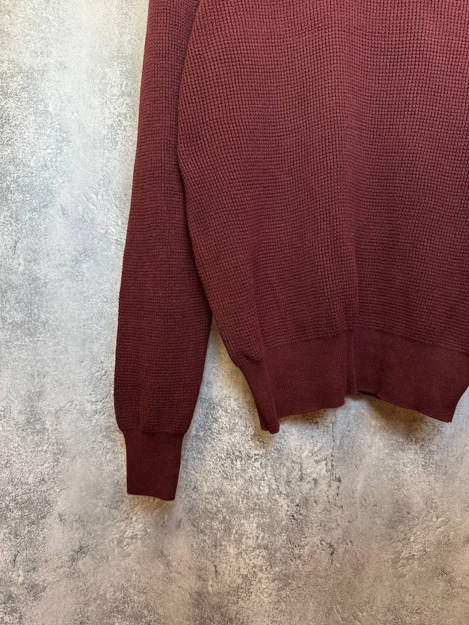 Allsaints ALLSAINTS Rias Crew Waffle Knit Sweater Burgundy Pullover Size US L / EU 52-54 / 3 - 7 Thumbnail
