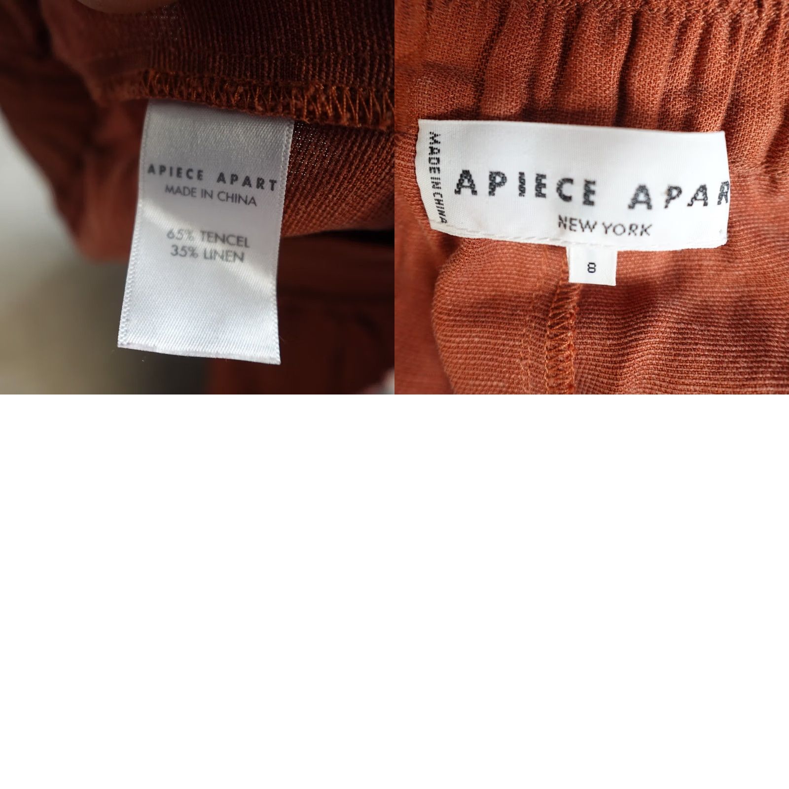 Apiece Apart Apiece Apart Womens Pants 8 Orange Linen Blend Pleated Wide-Leg Cuffed Size 30" / US 8 / IT 44 - 9 Thumbnail