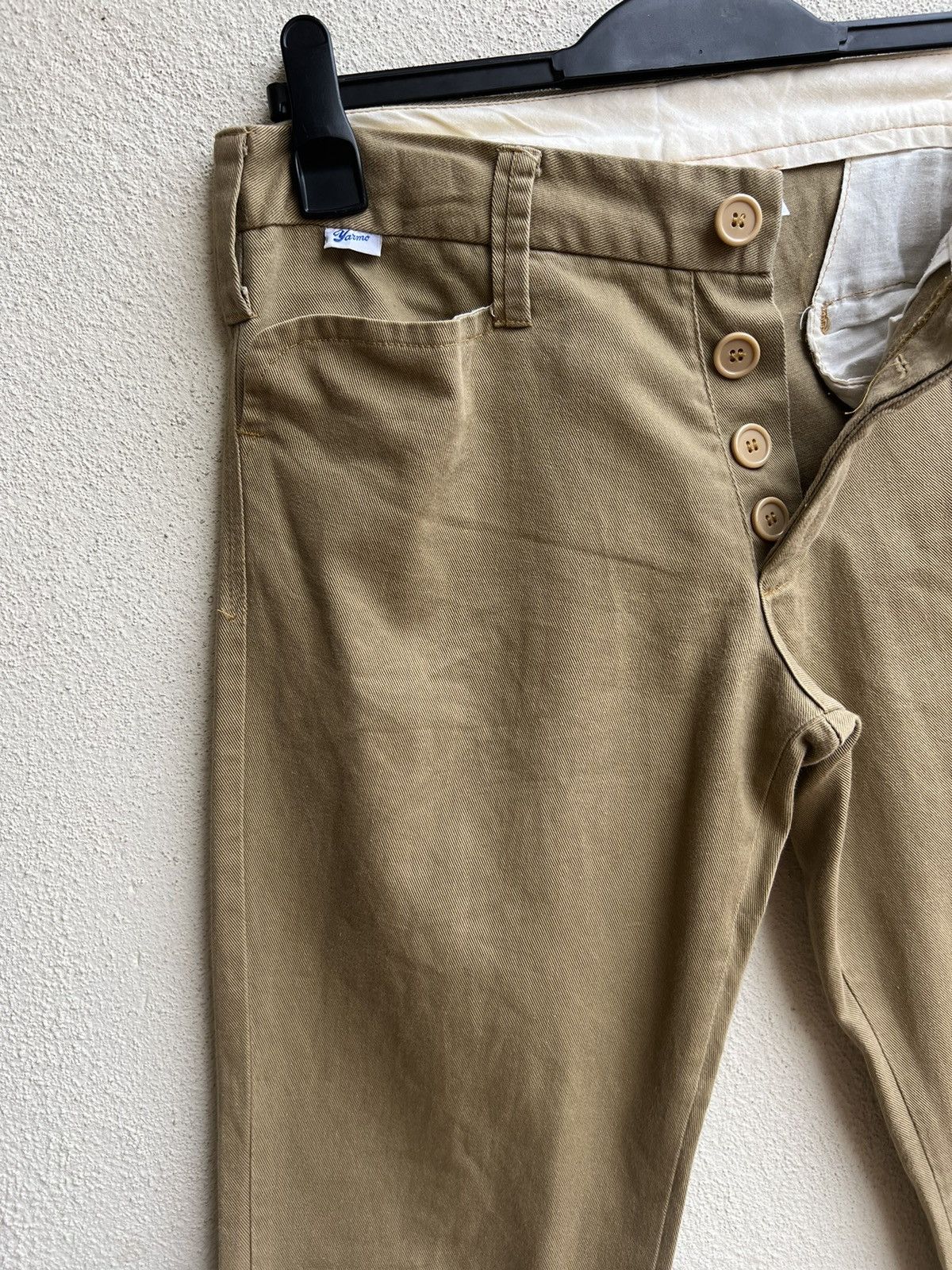 Yarmo YARMO Made in England Cinch Back Khaki Trouser Pant Size US 32 / EU 48 - 7 Thumbnail