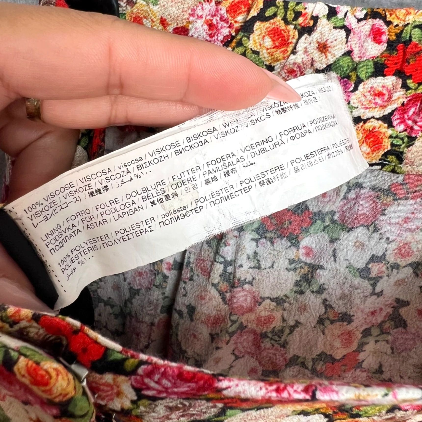 Mango Mango Womens Floral Trousers High-Waist Size 6 Multicolor Viscose & Polyester Size 28" / US 6 / IT 42 - 4 Thumbnail